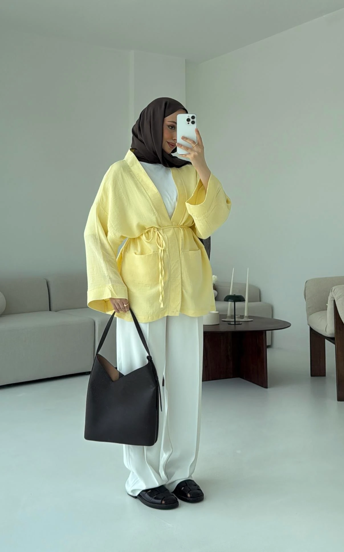 Müslin Kimono Sarı