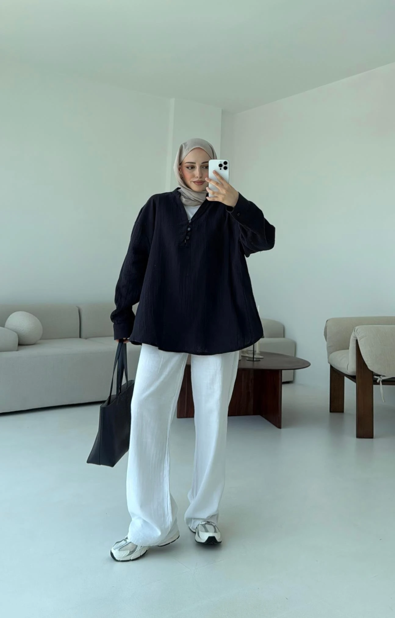 Müslin Düğmeli Gömlek Lacivert