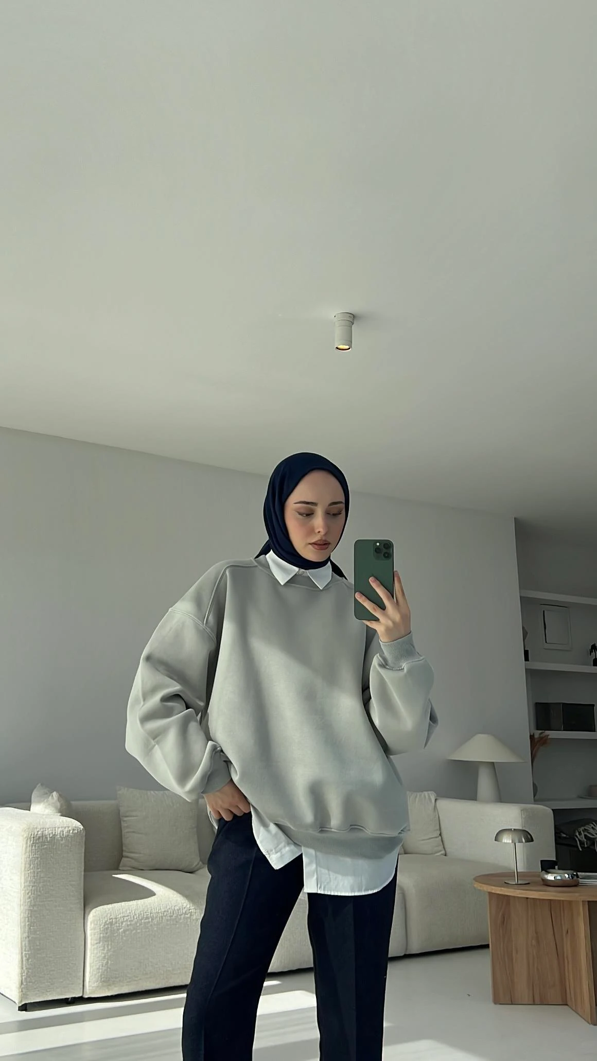 Oversize Gri Sweatshırt