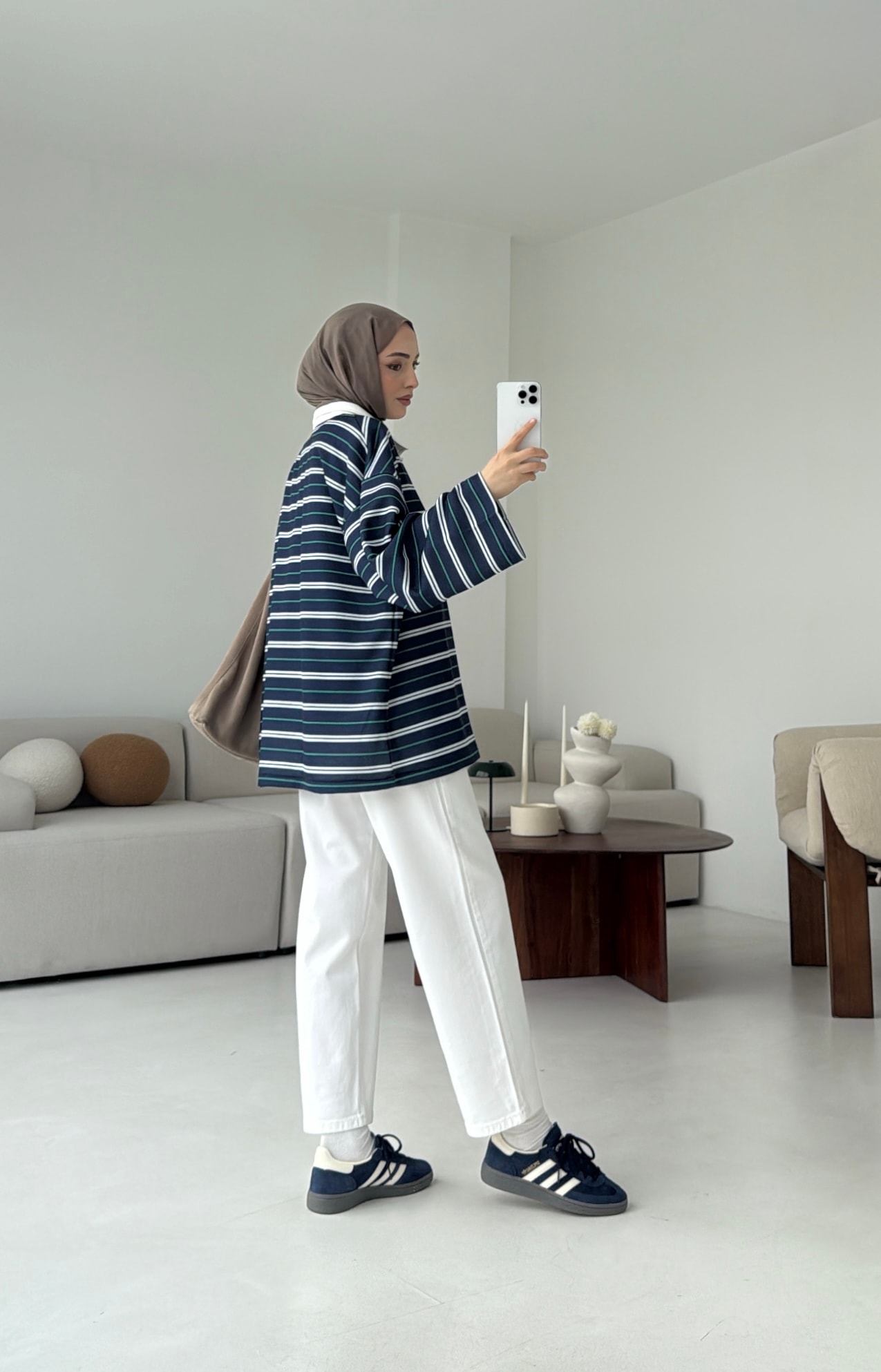 Fleece Polo Yaka Sweatshirt Yeşil