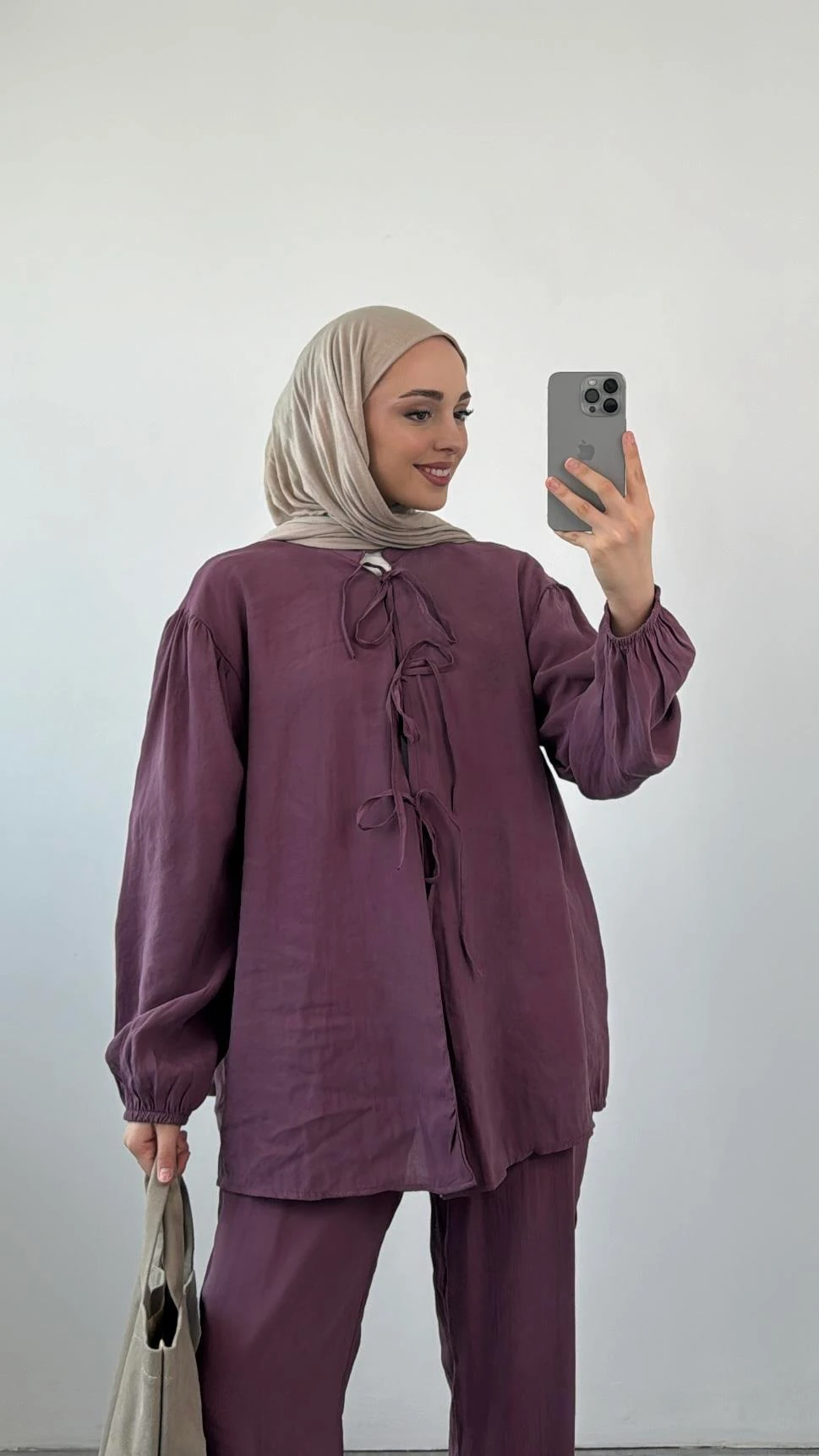 Tencel Önden Bağlamalı Kimonolu Takım  Gül