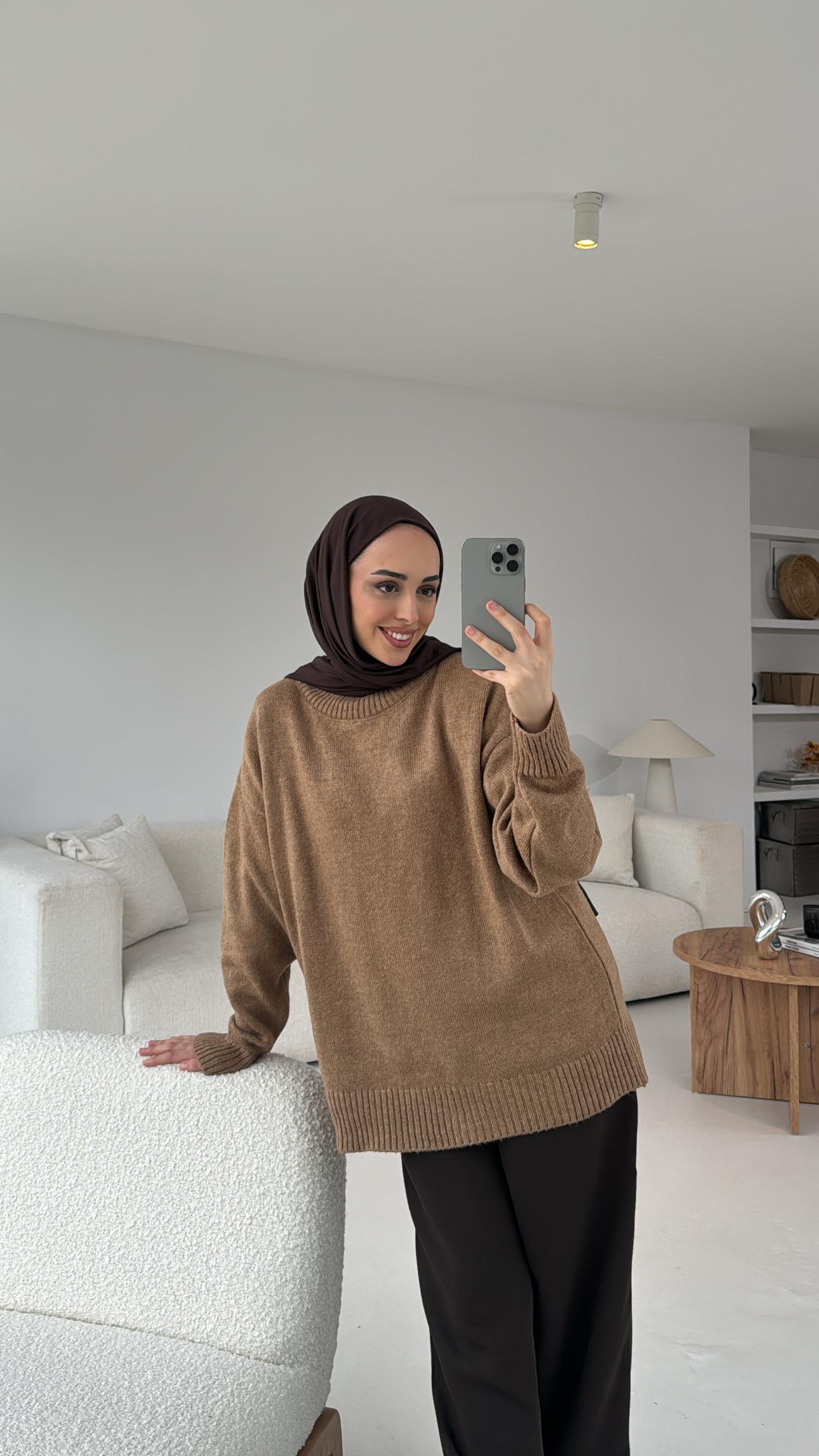 Yumuşak Triko Kazak Camel