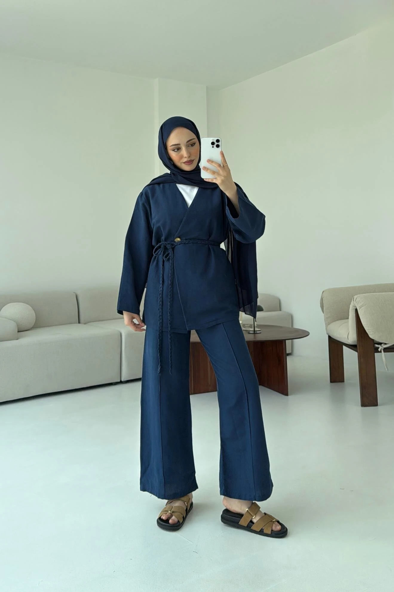 Örgü Kemer Takım Lacivert