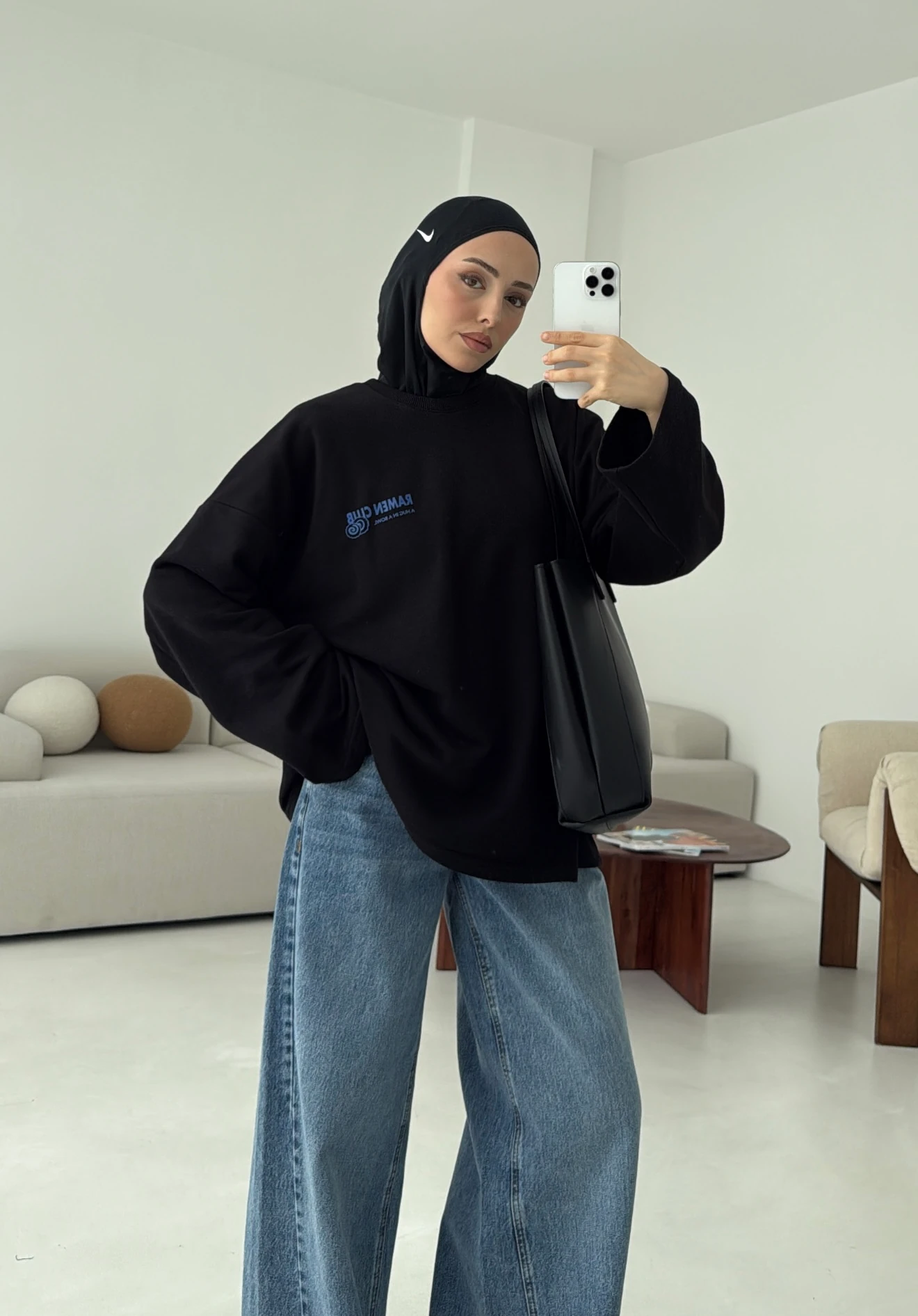 Ramen Baskılı Sweat Siyah