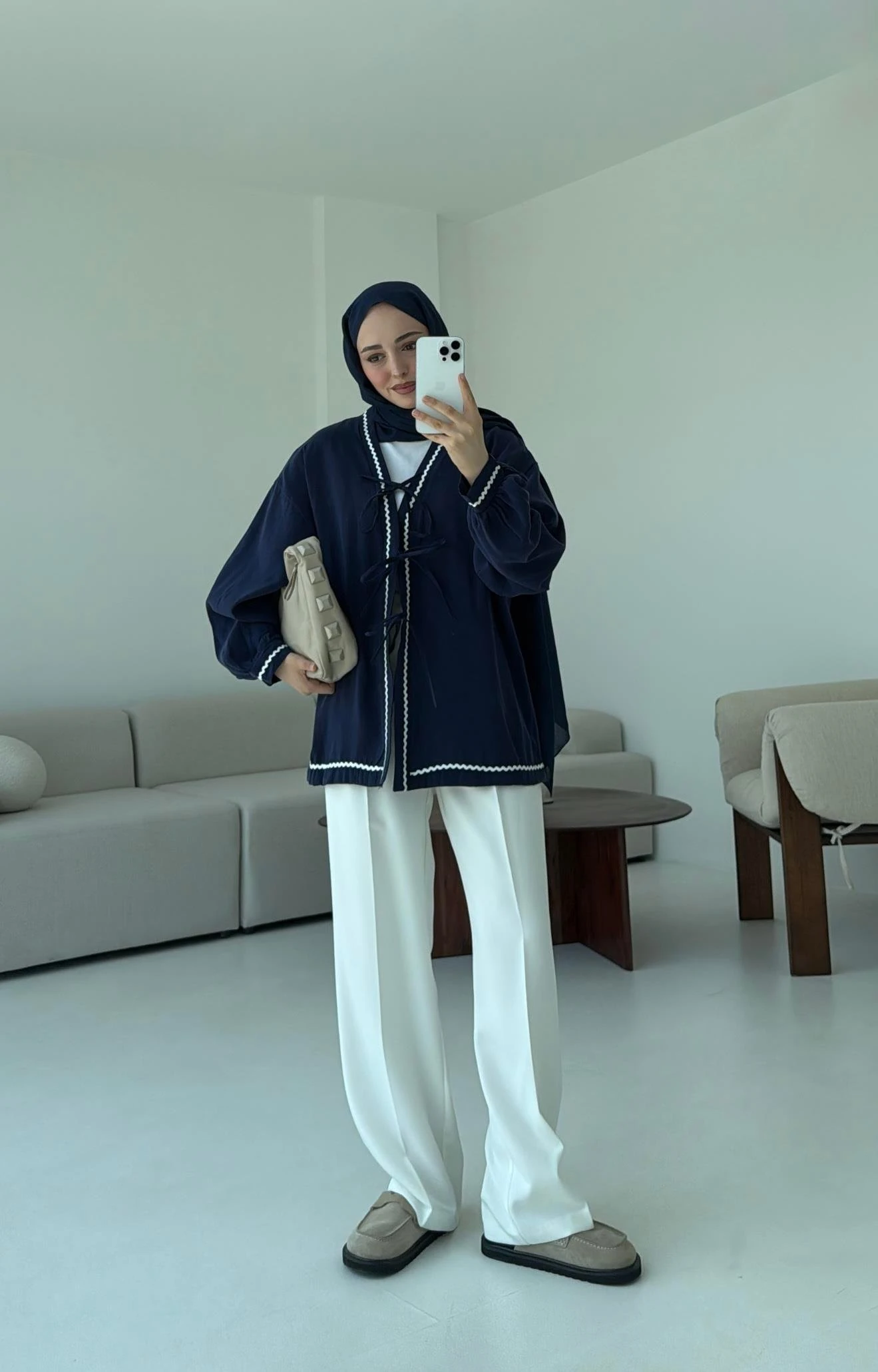 Bağlamalı Dantel Detay Kimono Lacivert