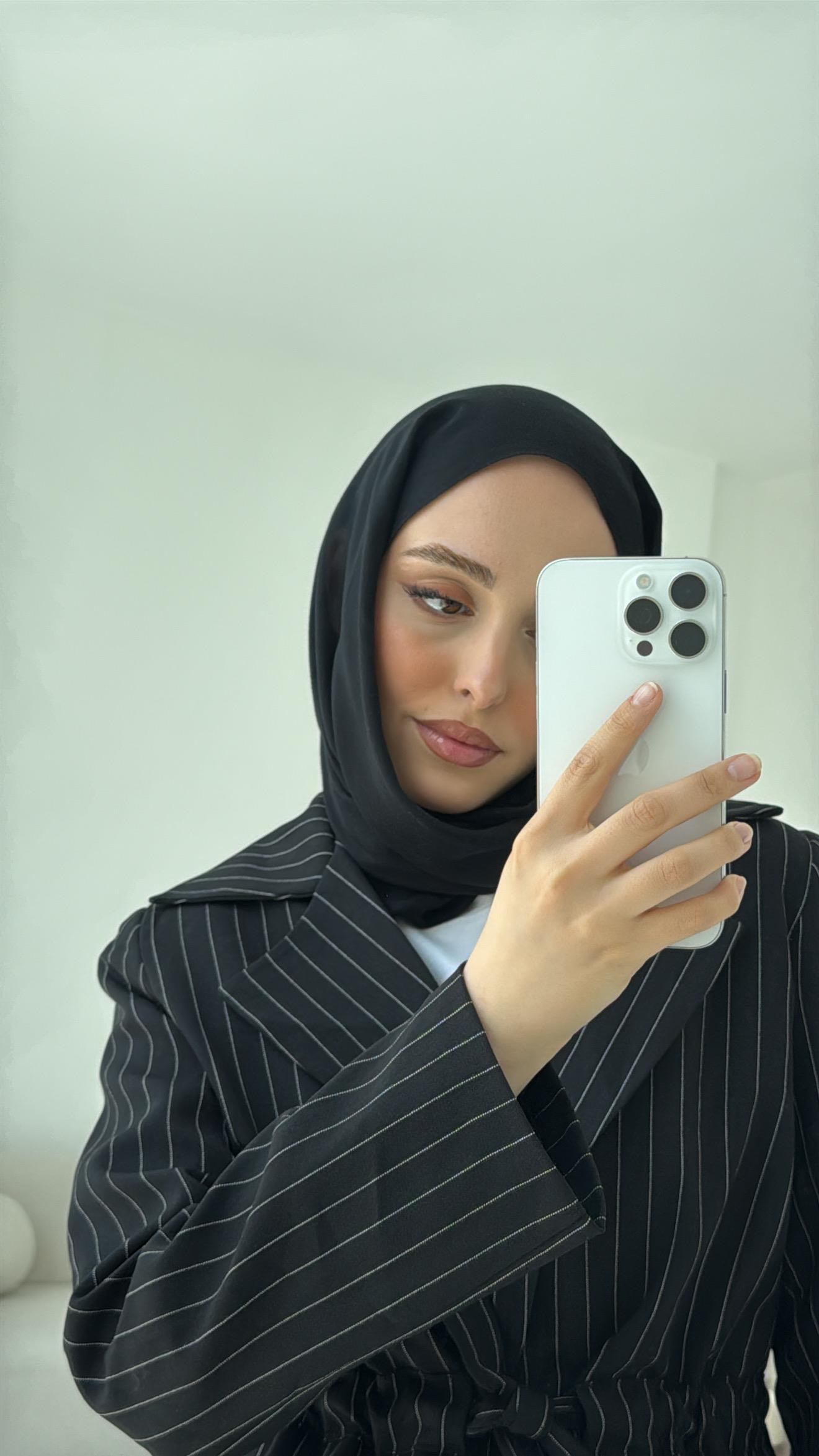 Bağlamalı Siyah Çizgili Blazer Ceket