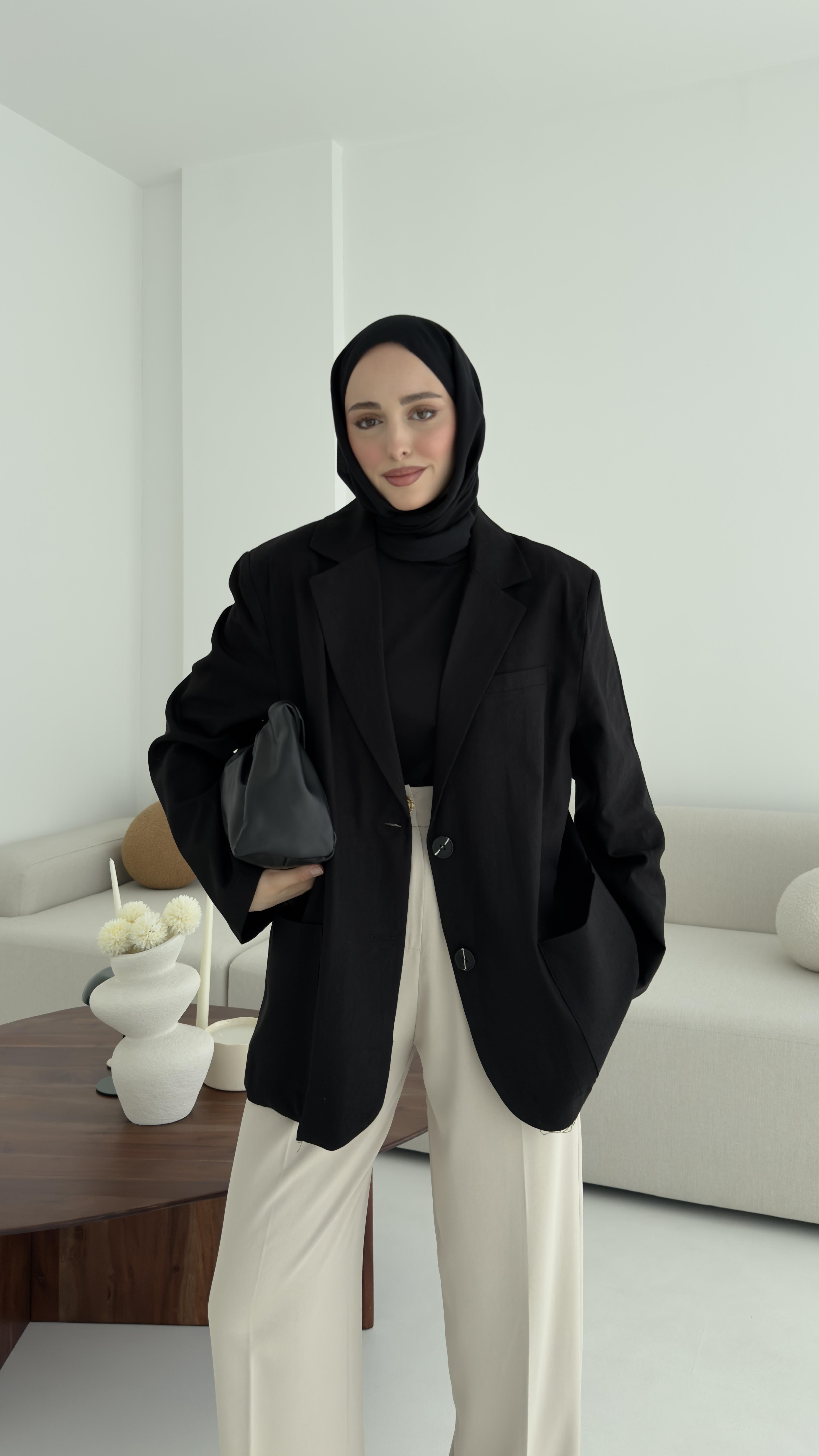 Keten Cepli Ceket Siyah