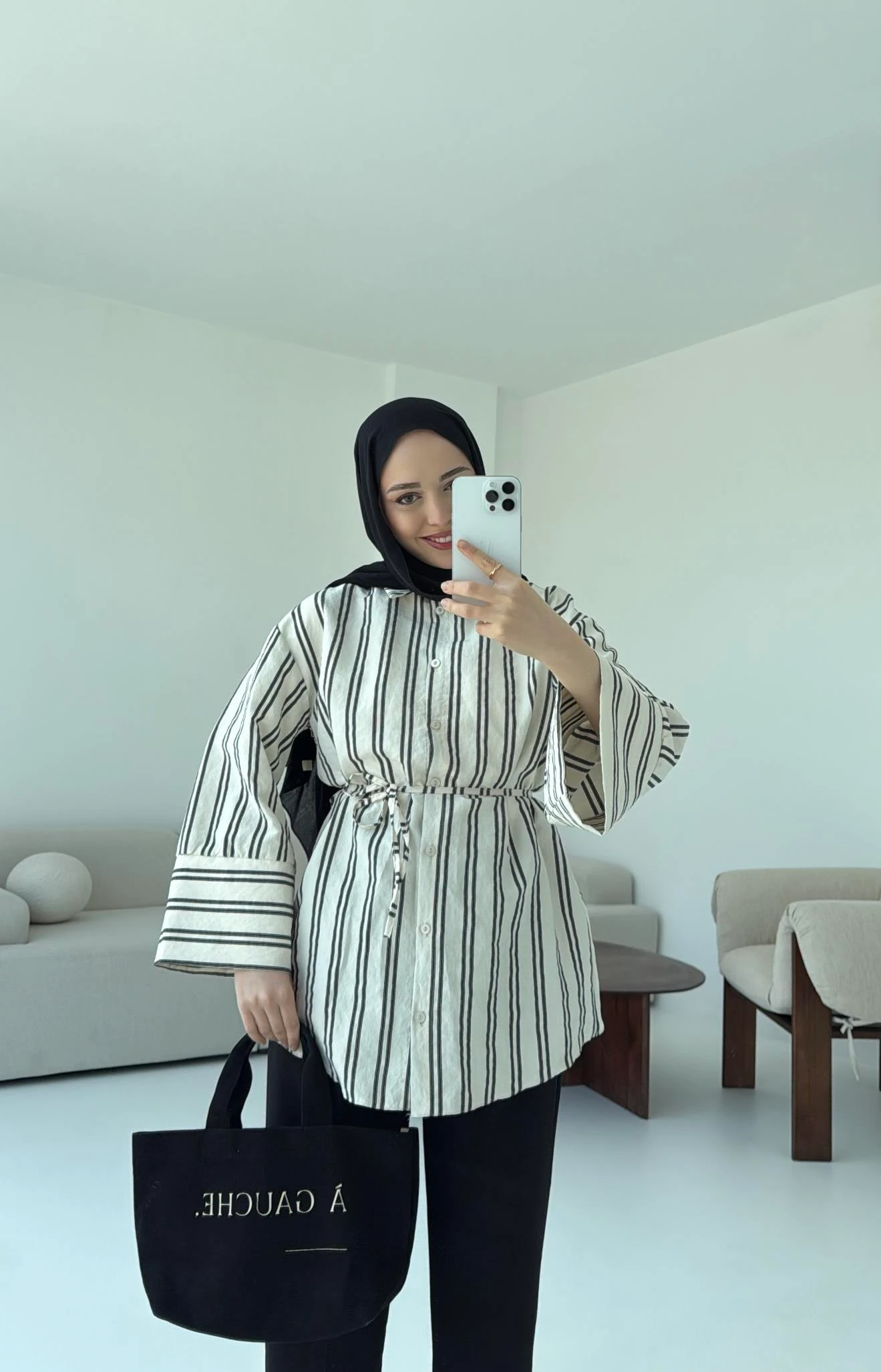 Çizgili Bağlamalı Gömlek