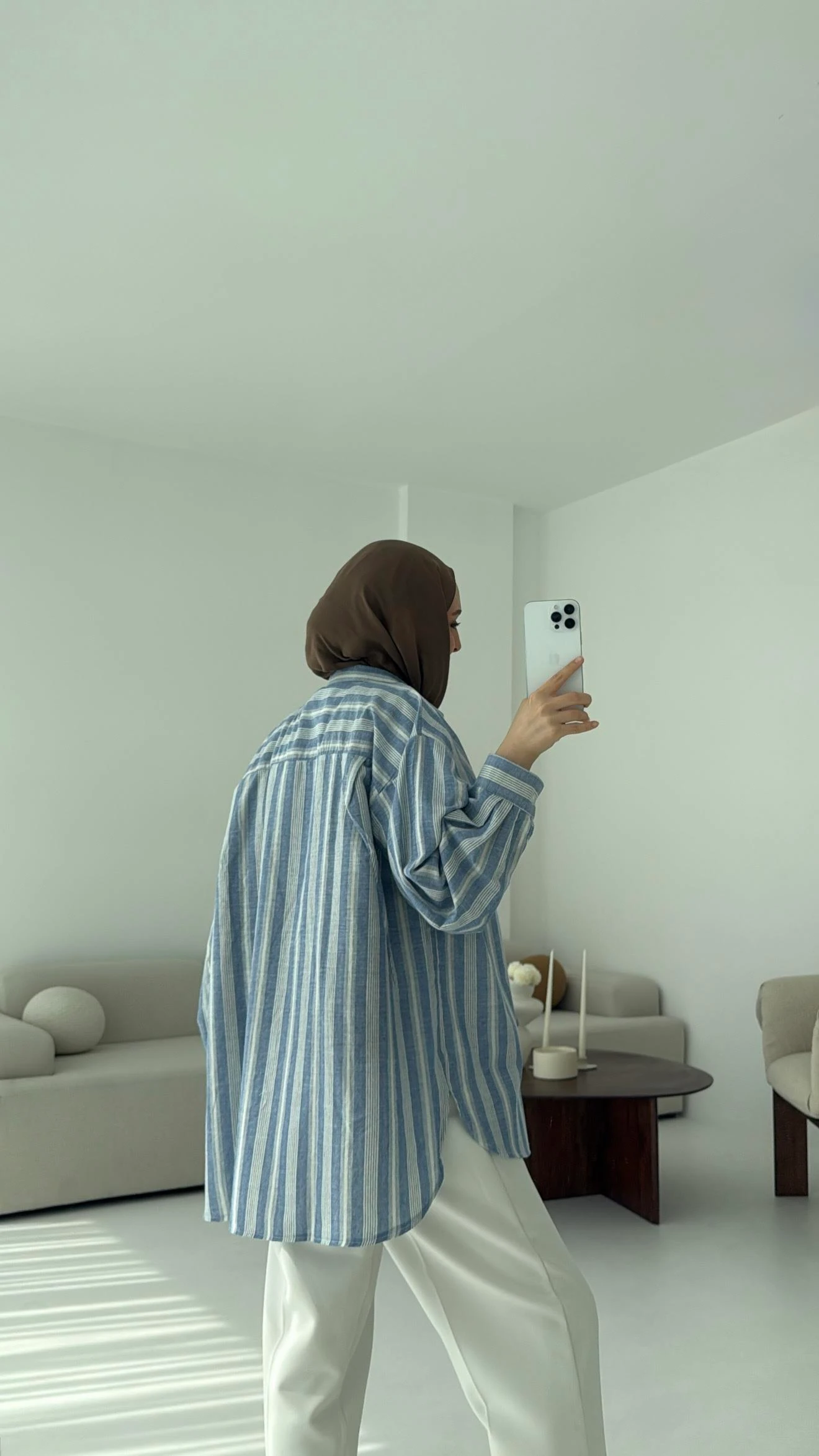 Kalın Çizgili Mavi-Beyaz Gömlek