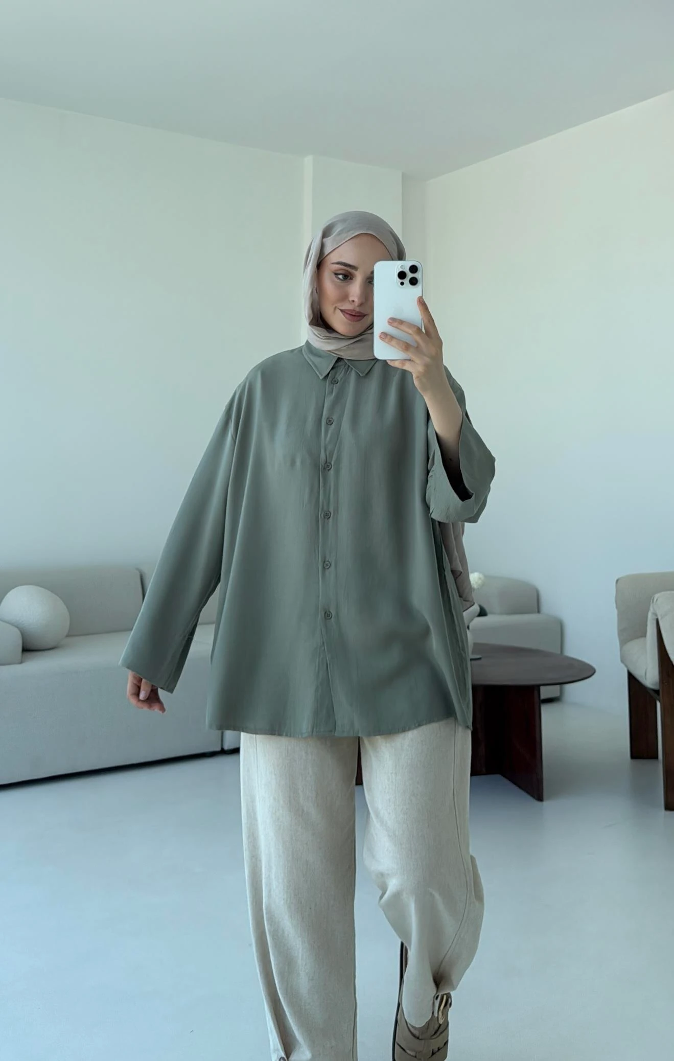 Tencel Yıkamalı Gömlek Cağla