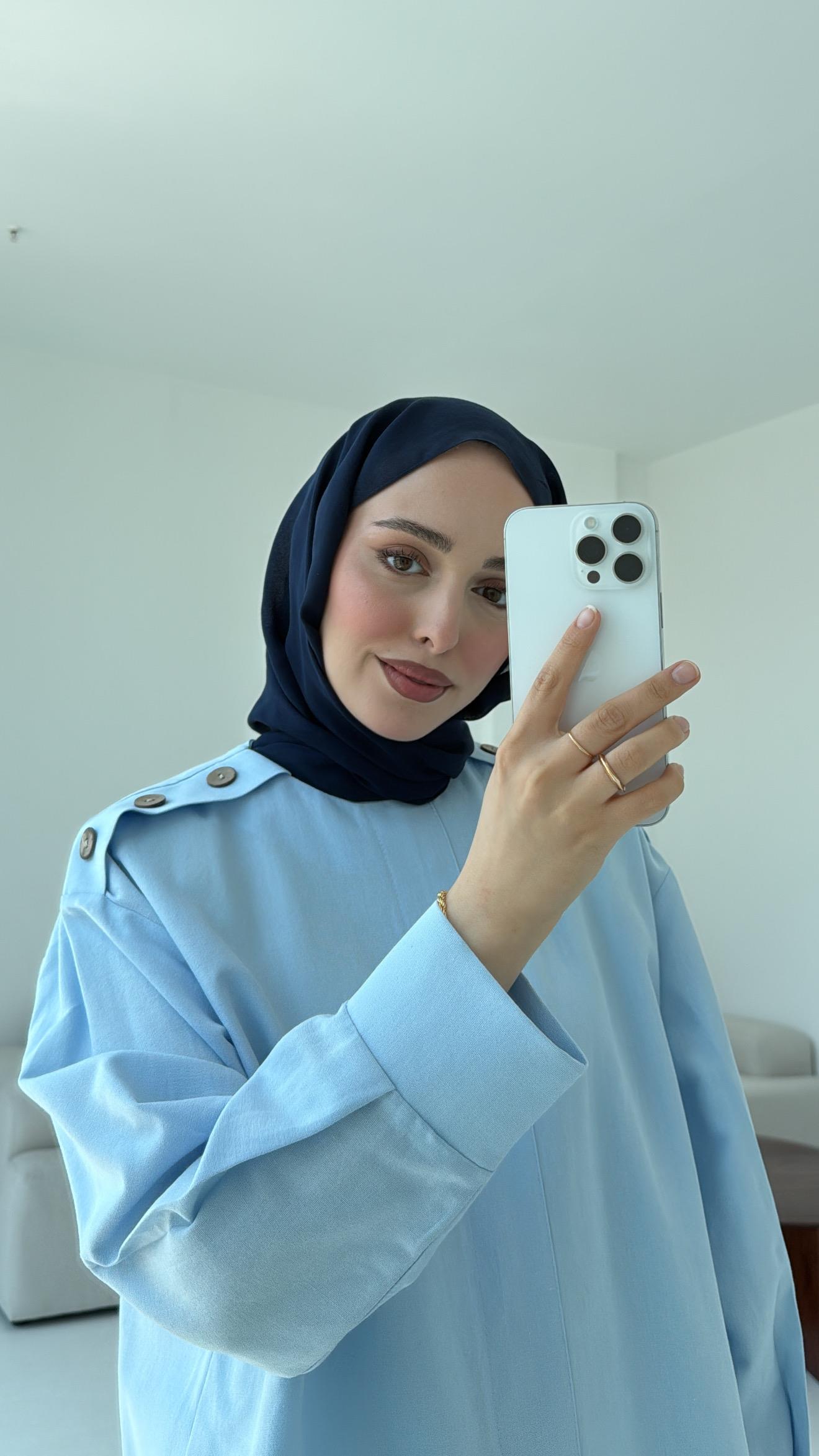 Bağlamalı Keten Bluz Mavi