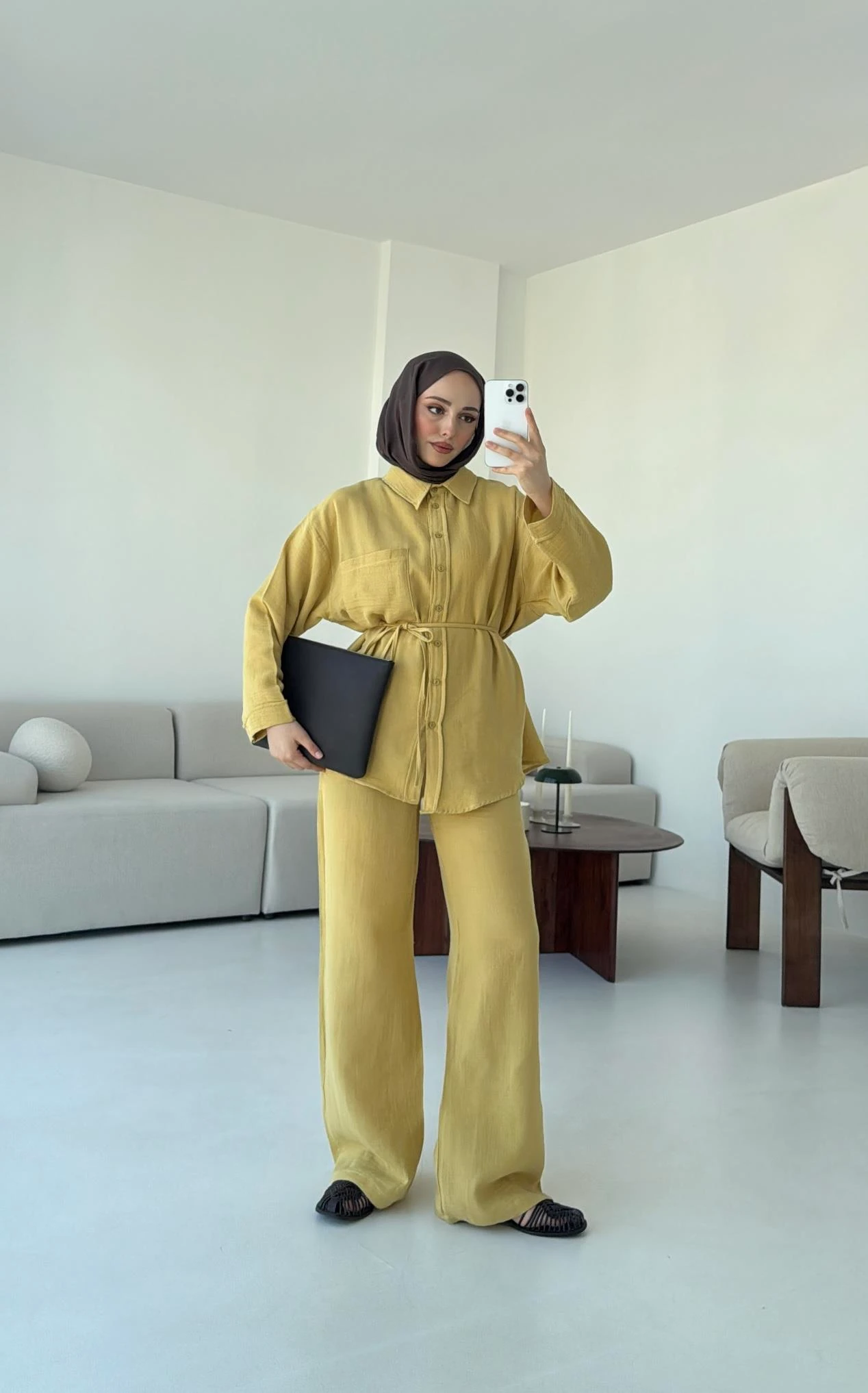 Müslin Pantolon TakımYağ Yeşili