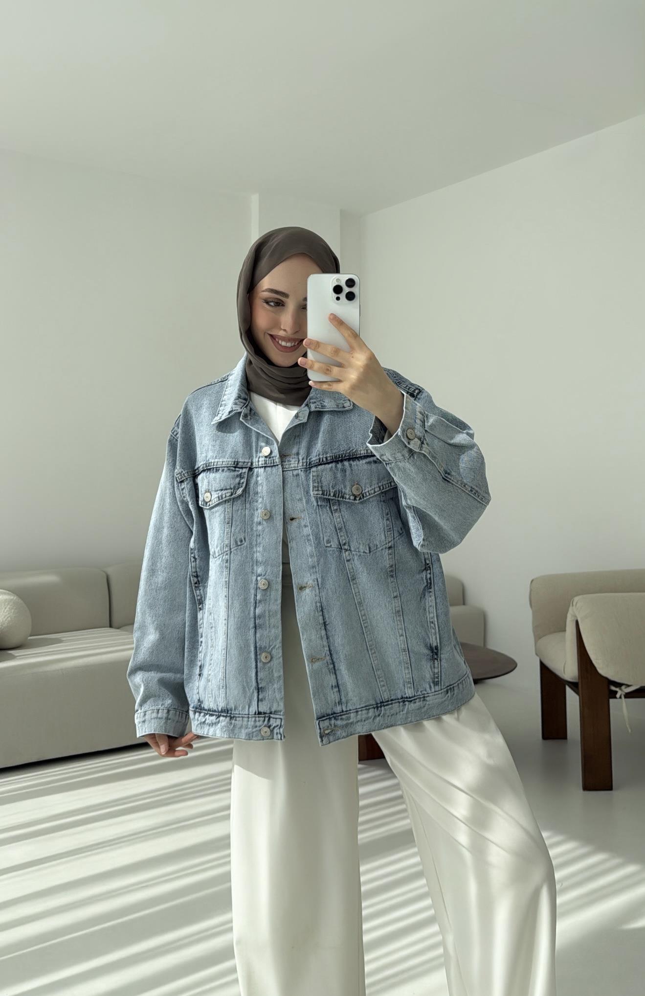 Oversize Mavi Denim Ceket