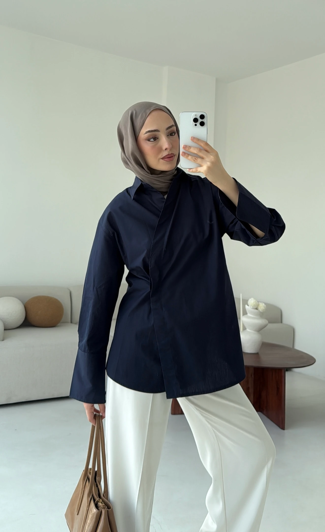 Yandan Düğmeli Gömlek Lacivert