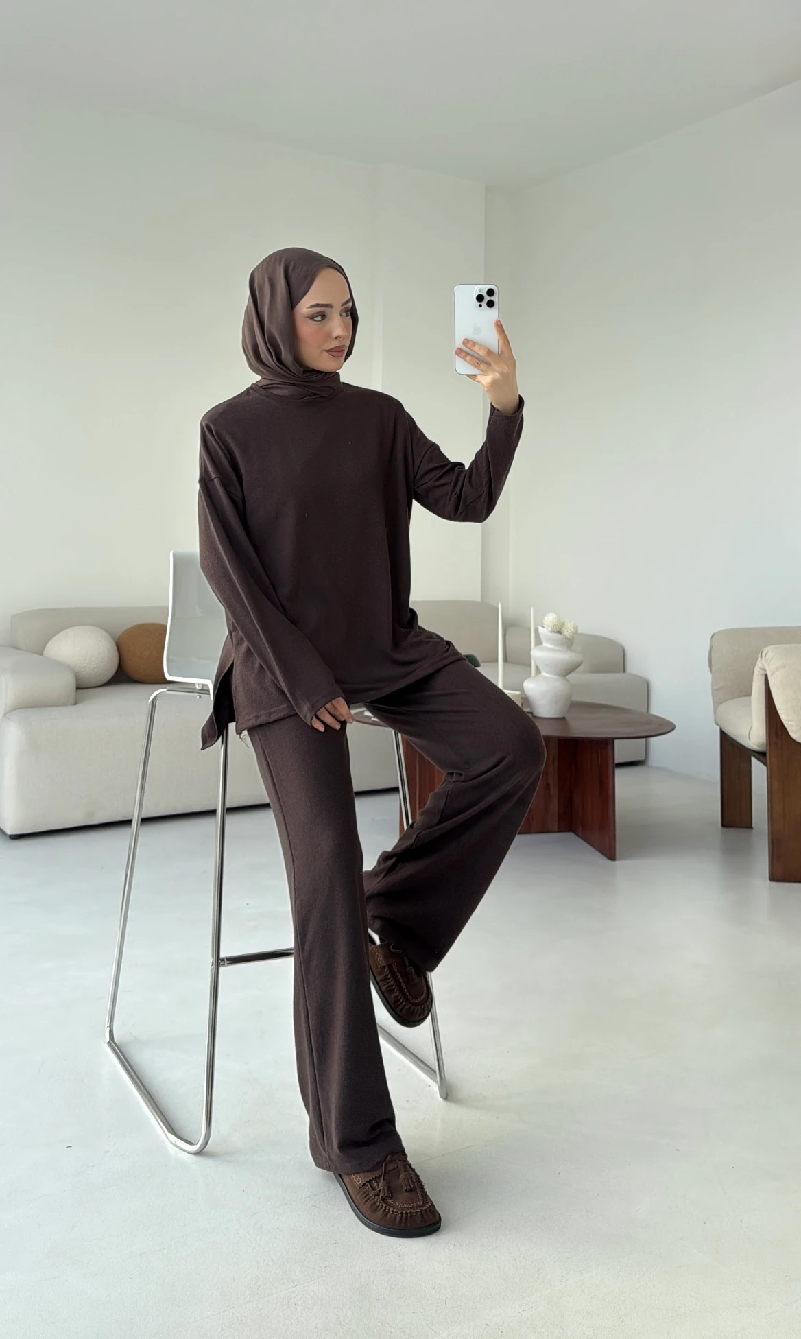 Tunikli Viscon Takım Kahve