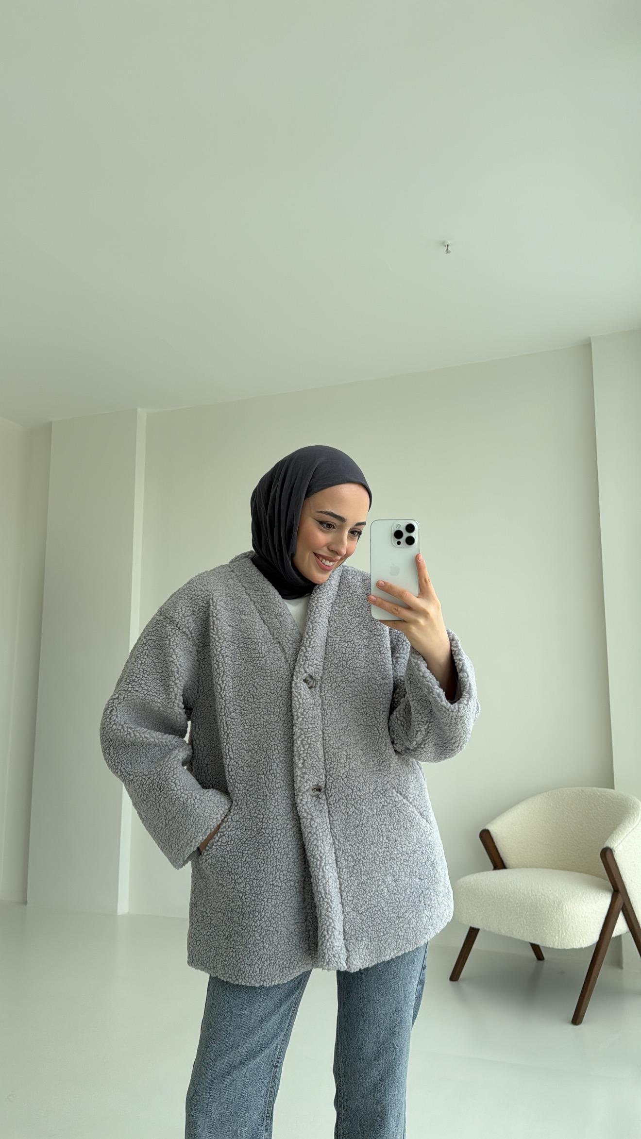 İki Düğmeli Teddy Ceket