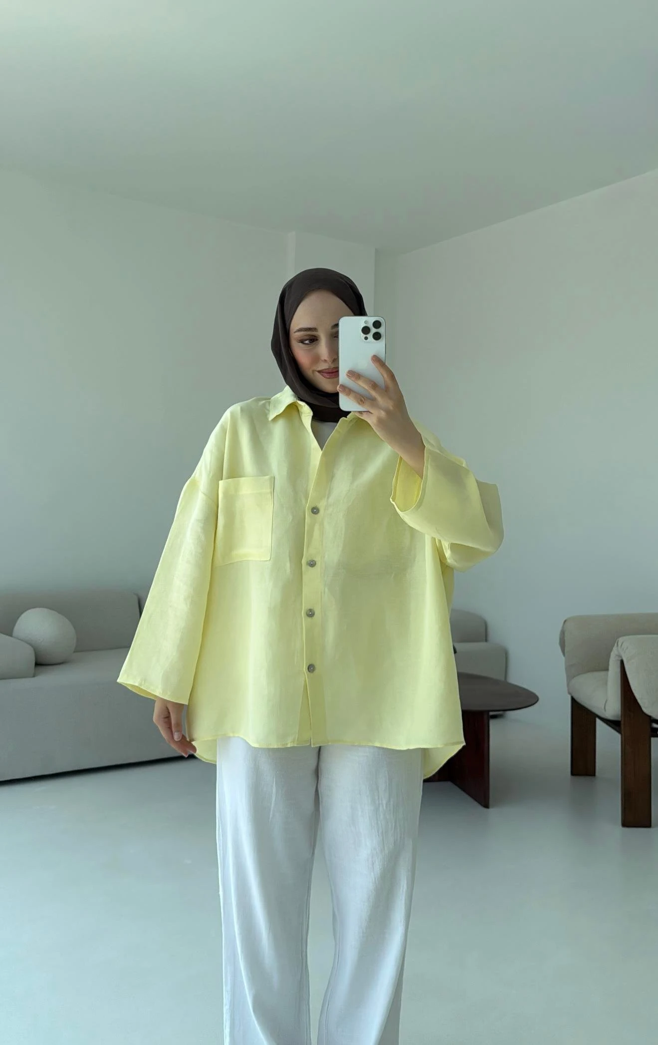 Sarı Oversize Gömlek