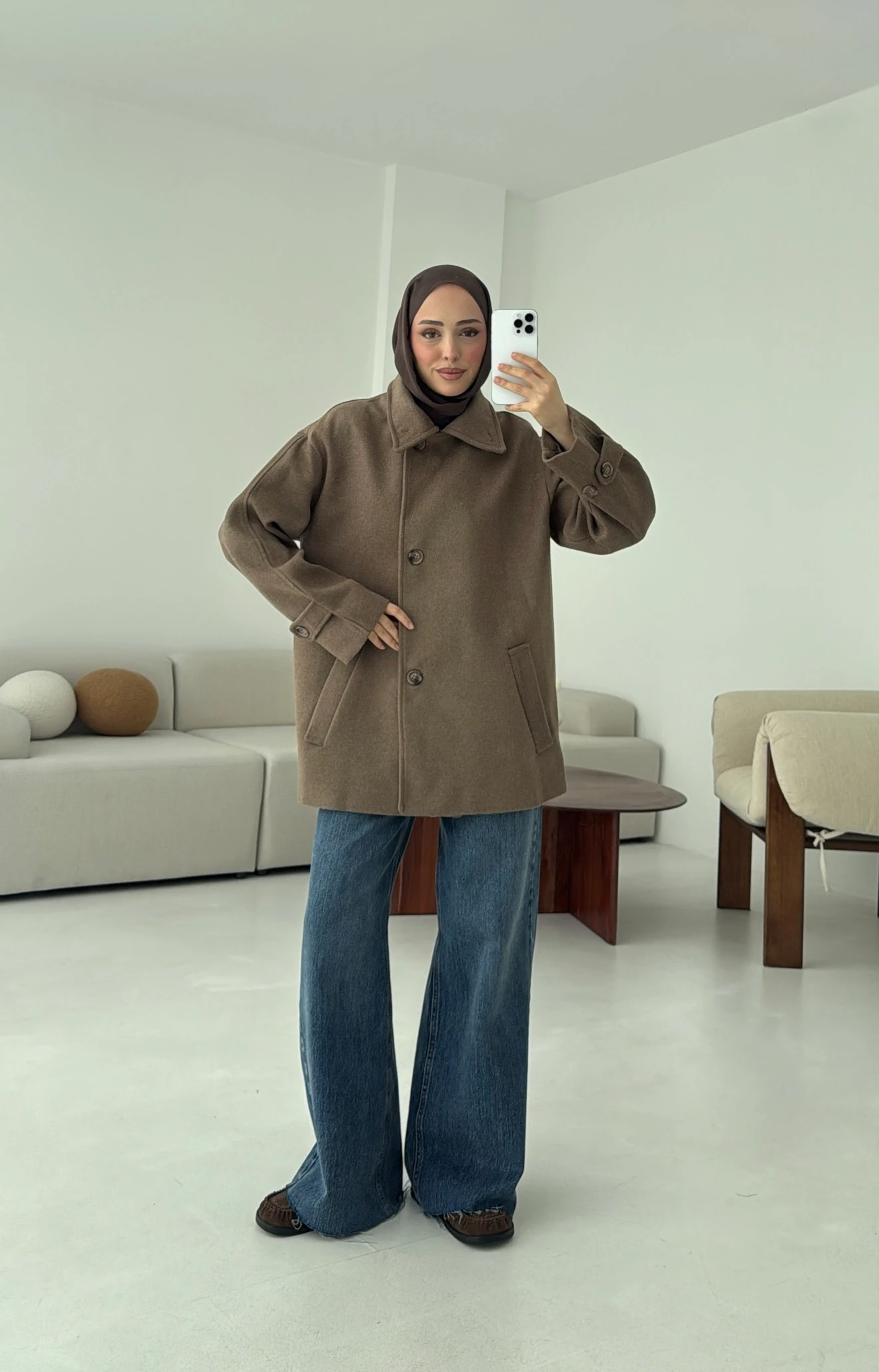 Sütlü Kahve Orta Boy Kaşe Kaban