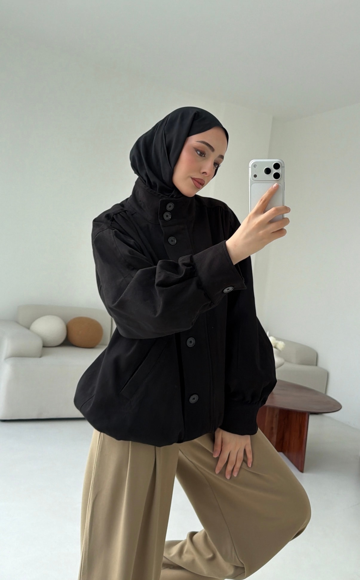 Bomber Gabardin Ceket Siyah