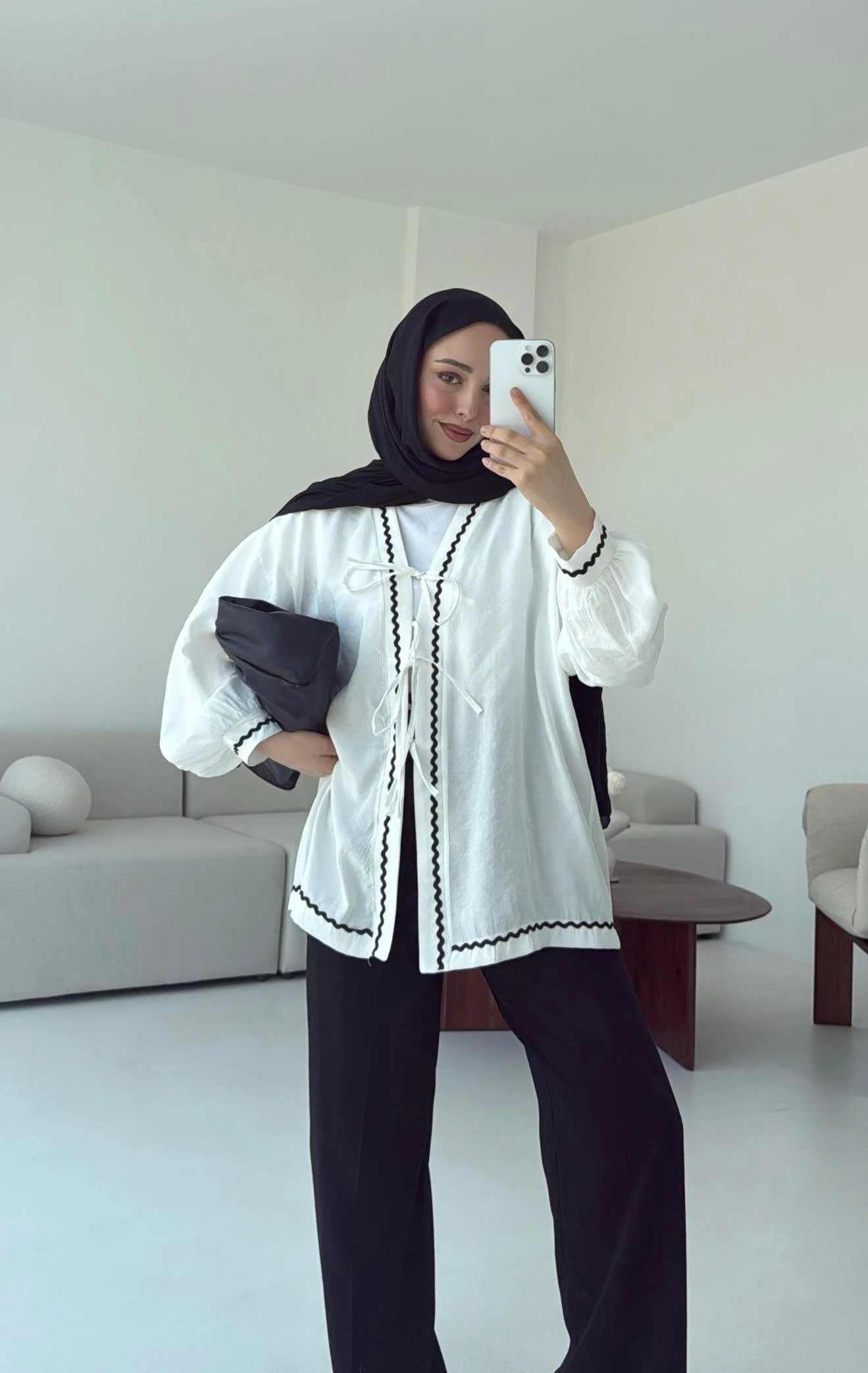 Bağlamalı Dantel Detay Kimono Beyaz