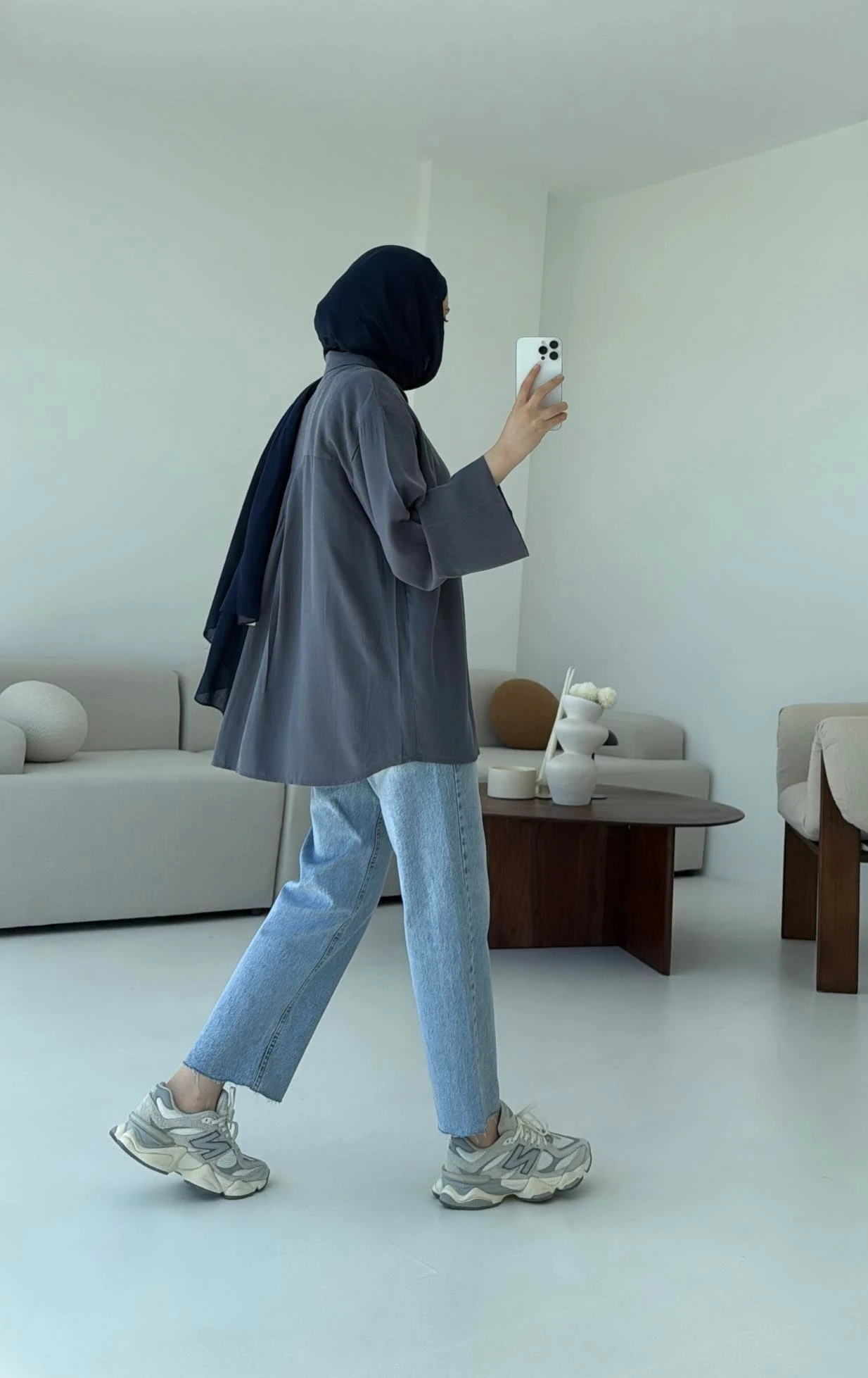 Tencel Yıkamalı Gömlek Antrasit