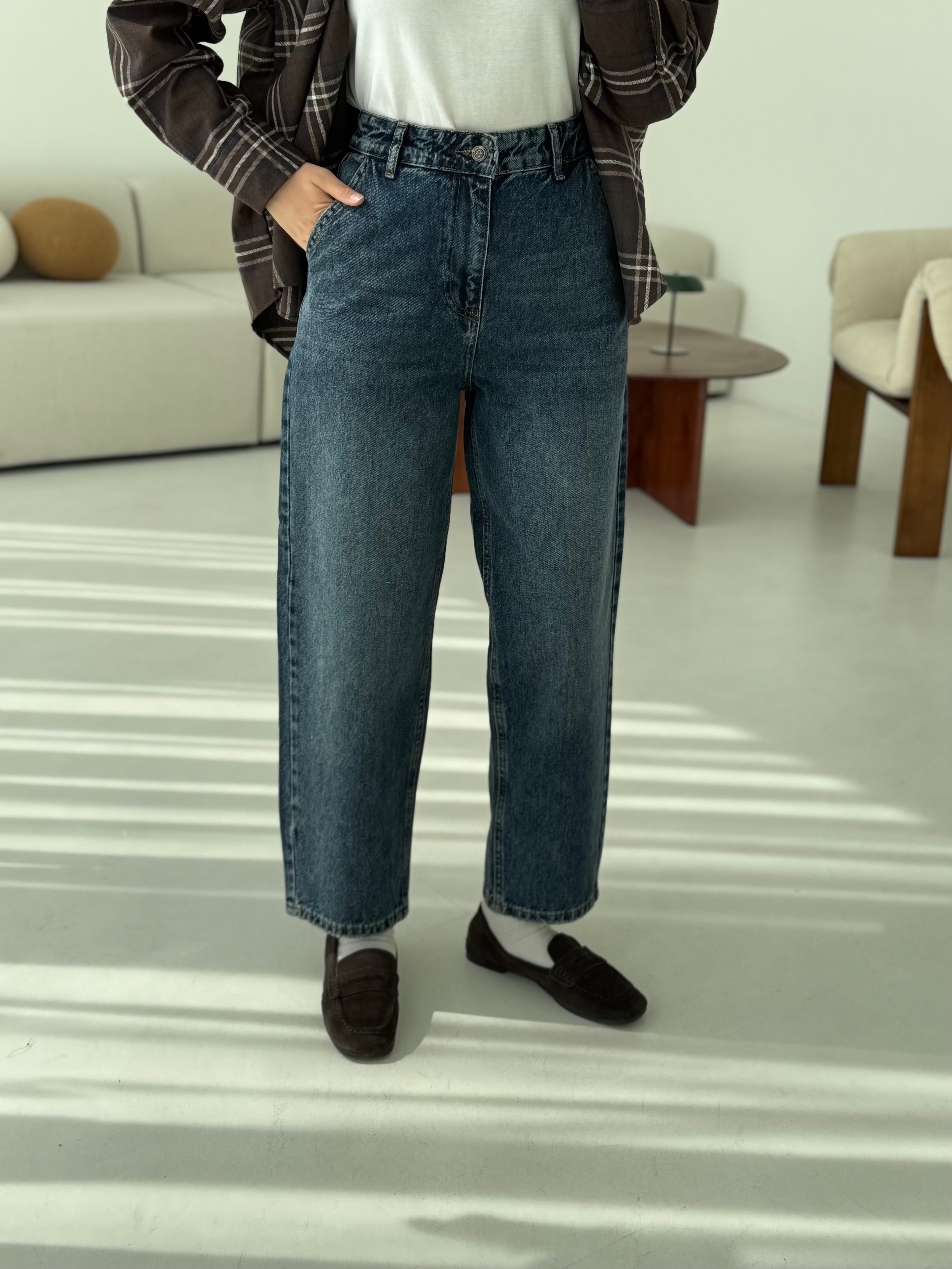 Eskitme Yıkama Mom Jean 