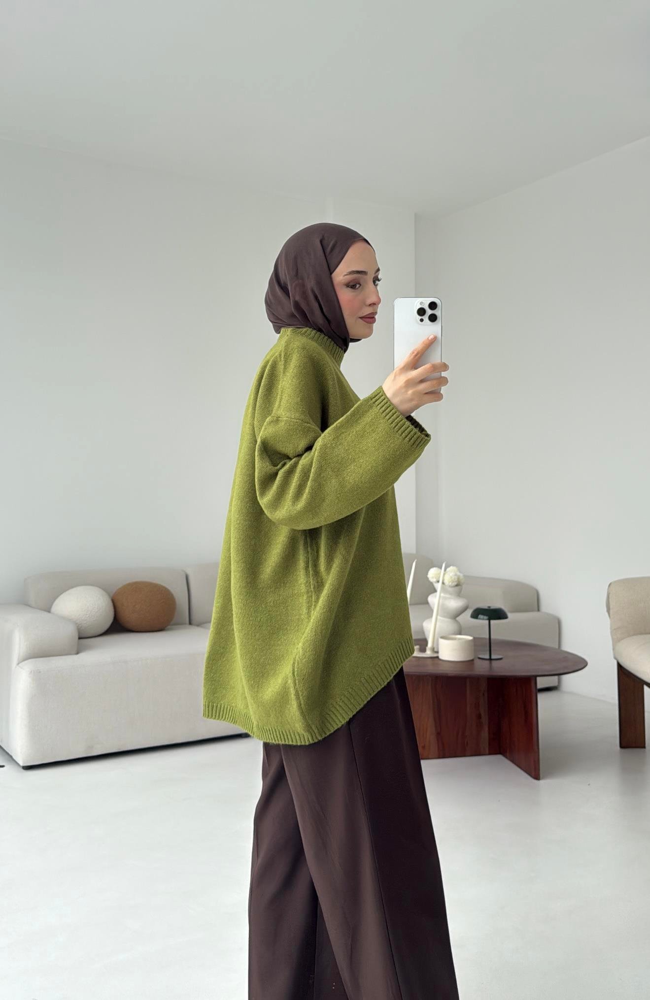 Yumuşak Kazak Olive