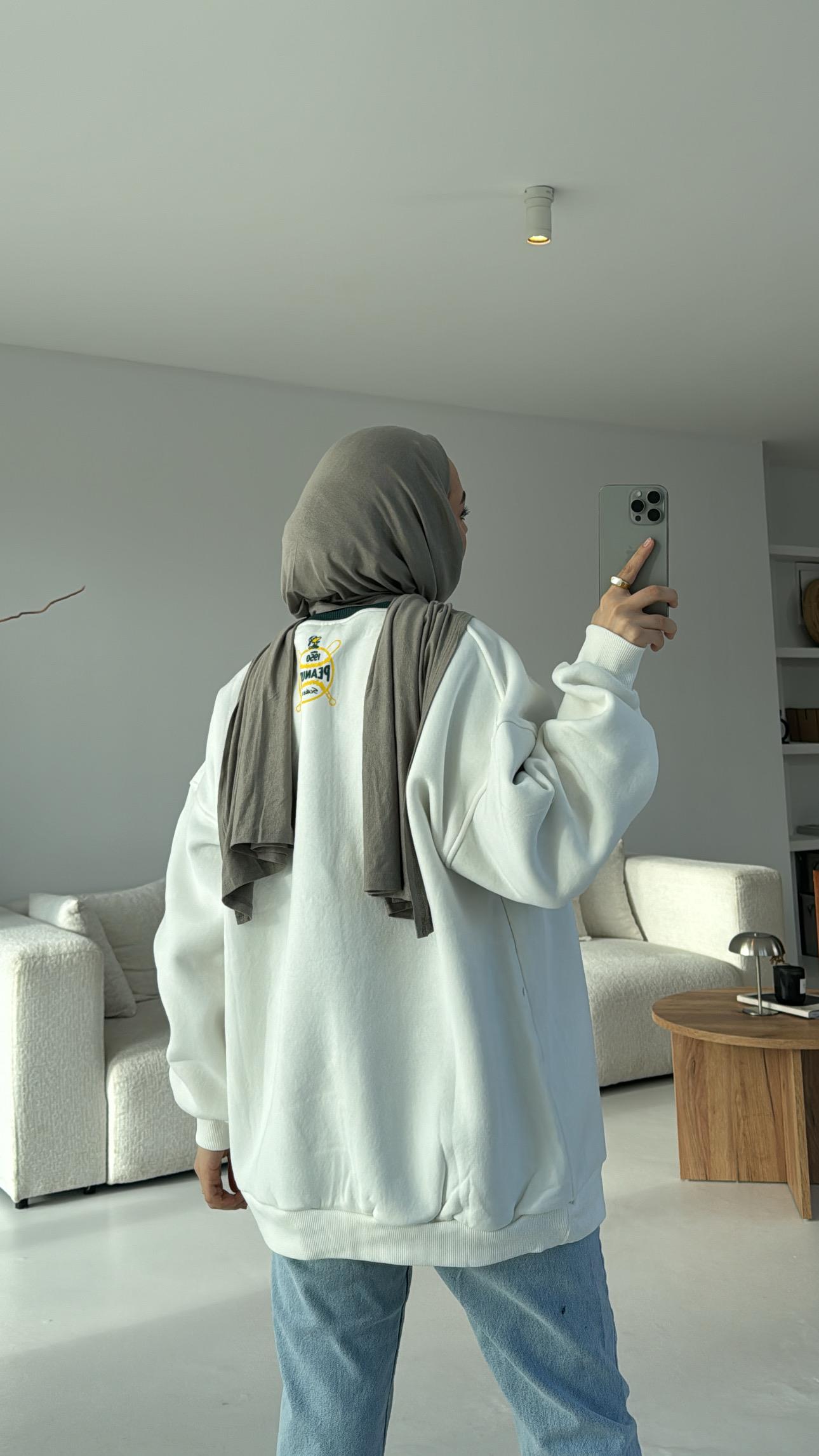 Peanuts Baskılı Oversize Sweatshirt