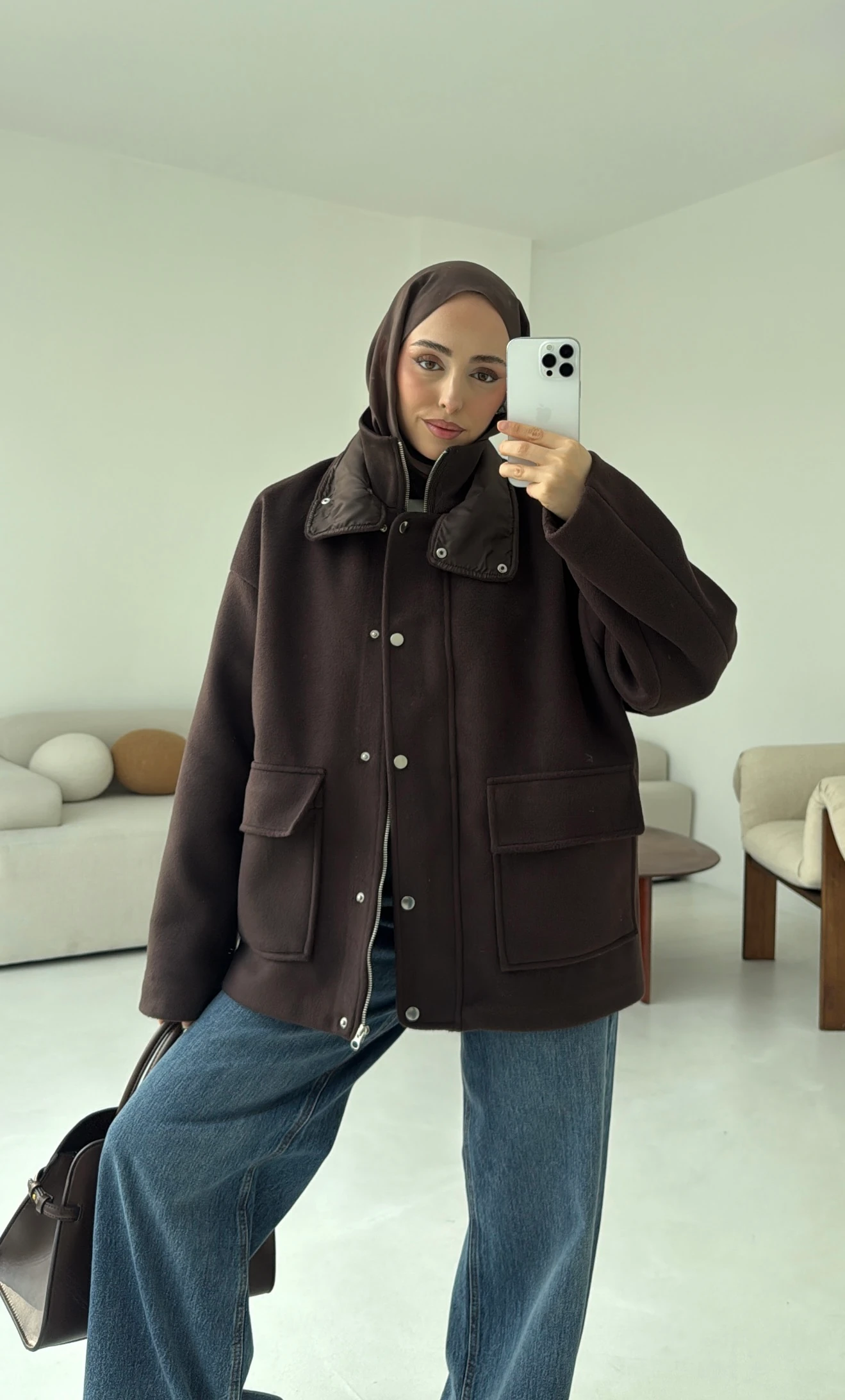 Klapalı Tasarım Kaban Kahve