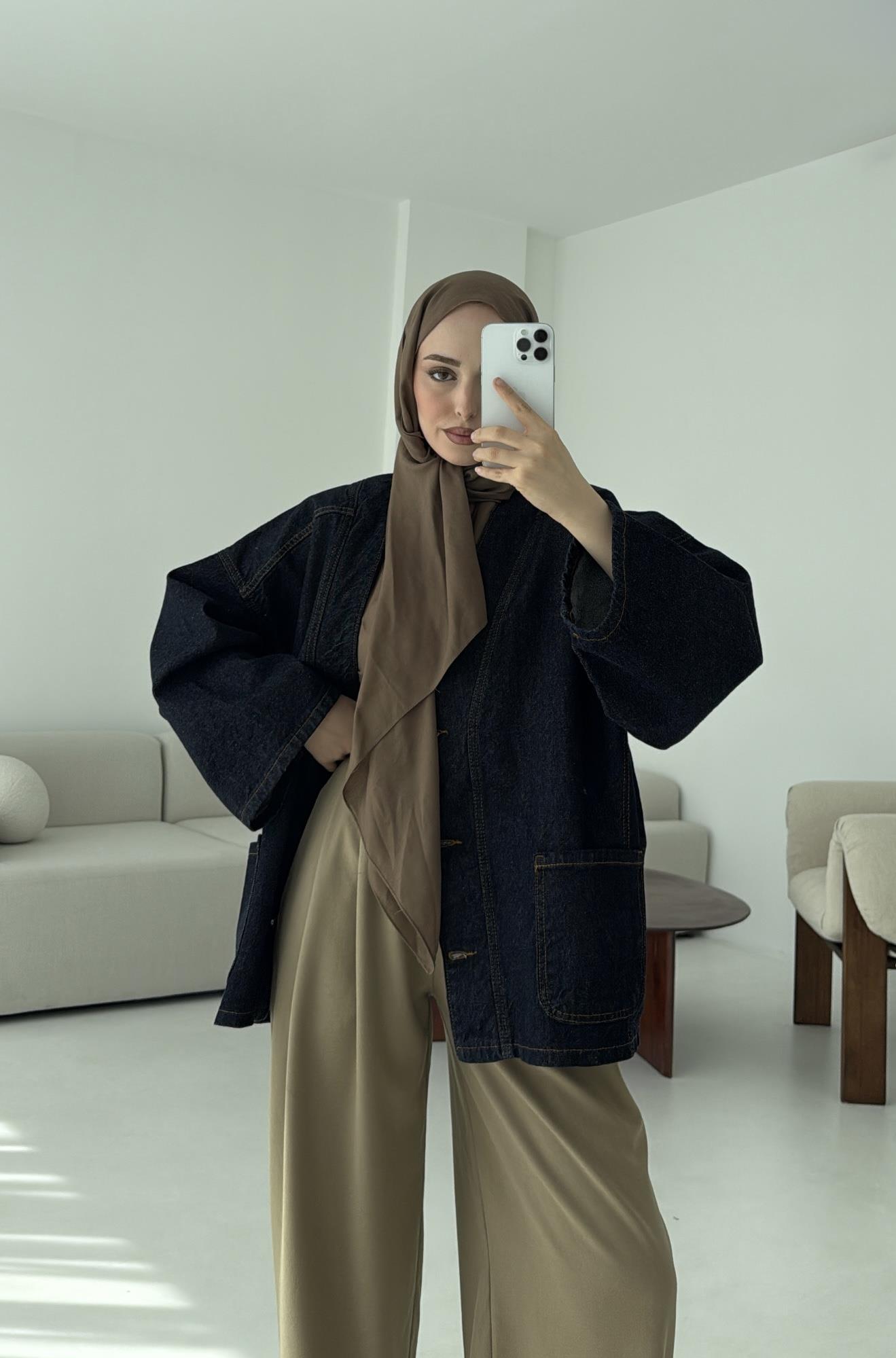 Oversize Wide Denim Ceket