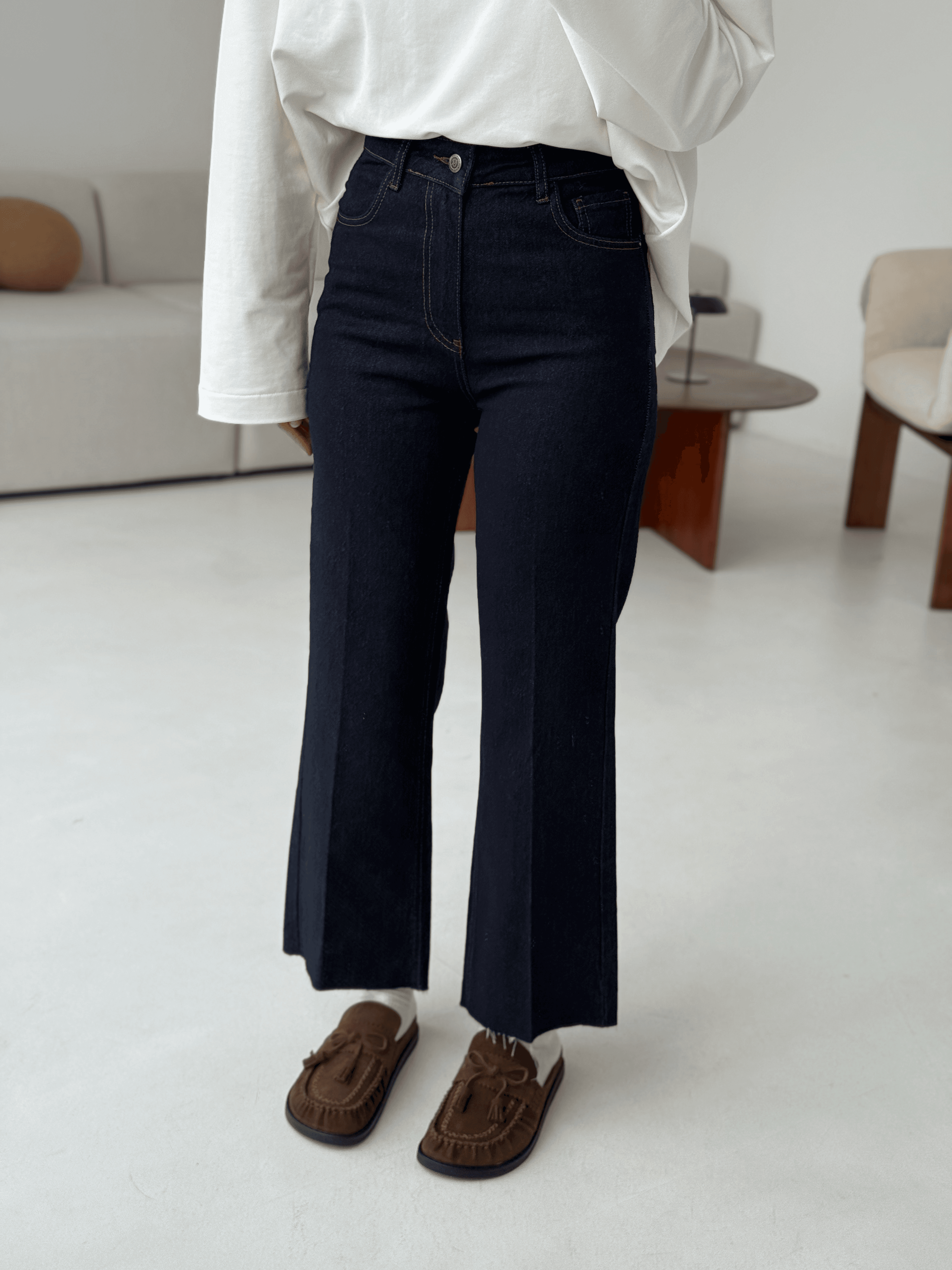 Premium Paçası Kesik Jean Lacivert R143