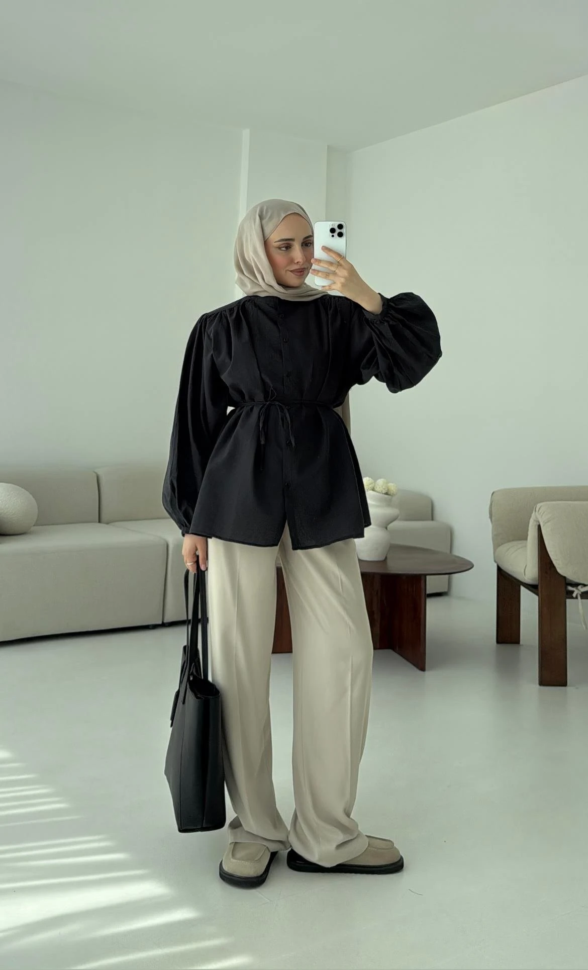 Risa Balon Kol Gömlek Antrasit