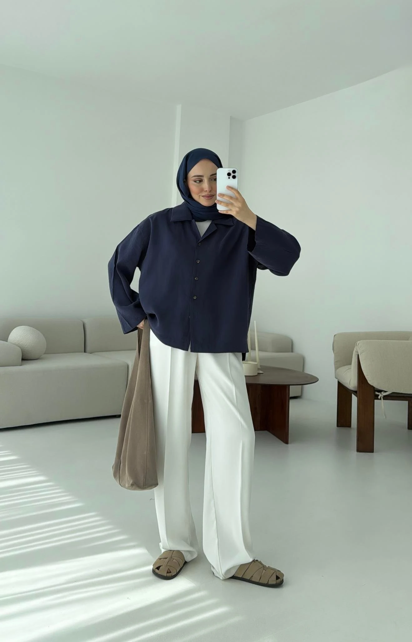 Oversize Gömlek Lacivert