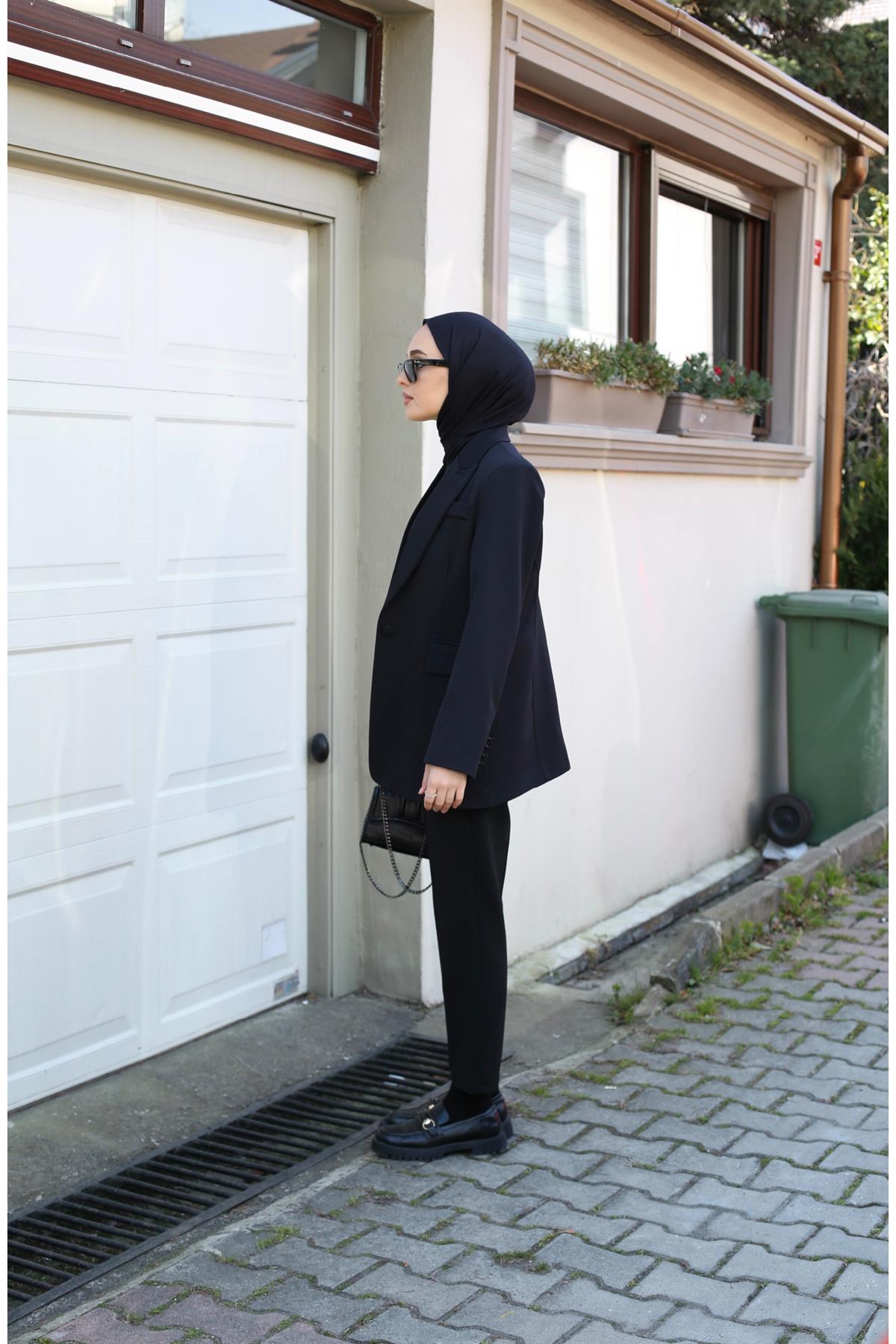 Tek Düğme Siyah Blazer