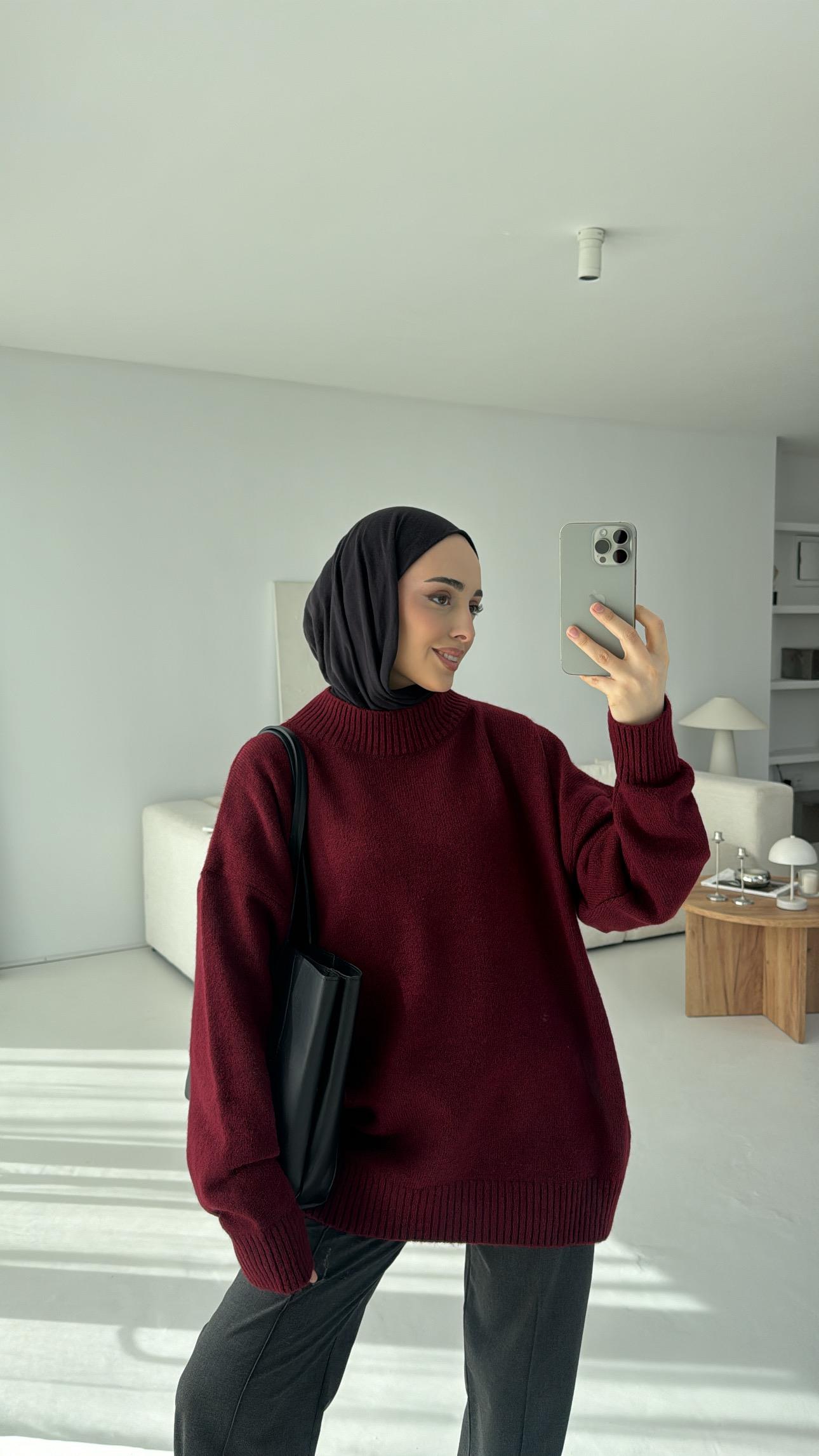 Yumuşak Triko Kazak Bordo