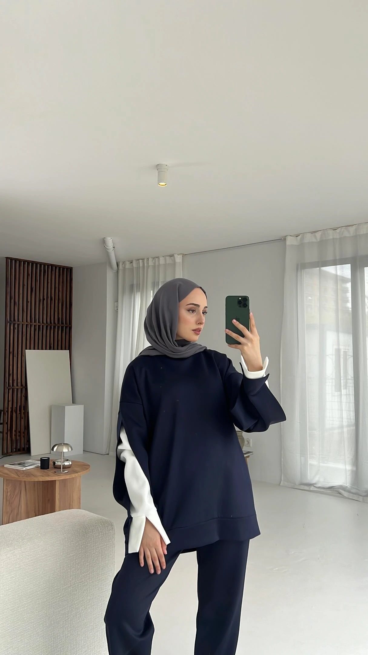 Scuba Kol Detaylı Takım Lacivert