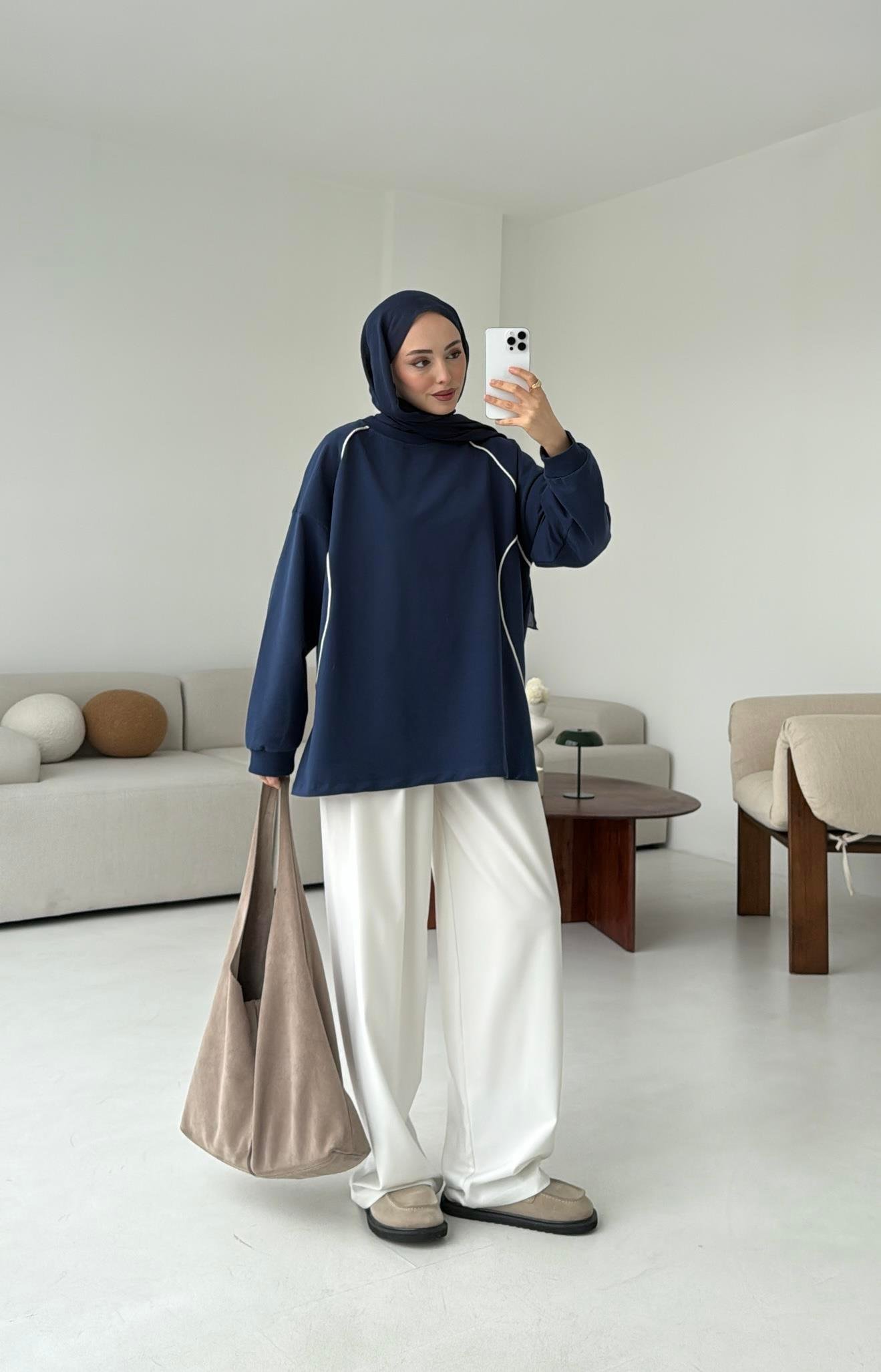 Biyeli Sweat Lacivert