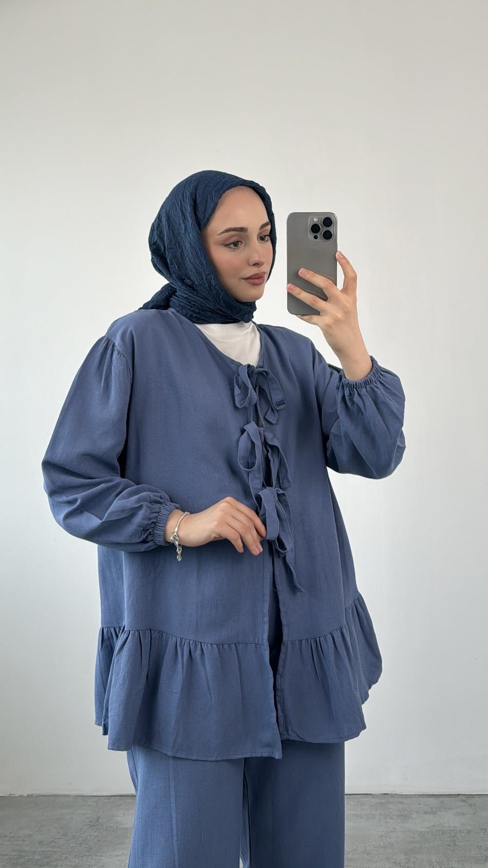 Rose Bağlamalı Takım İndigo