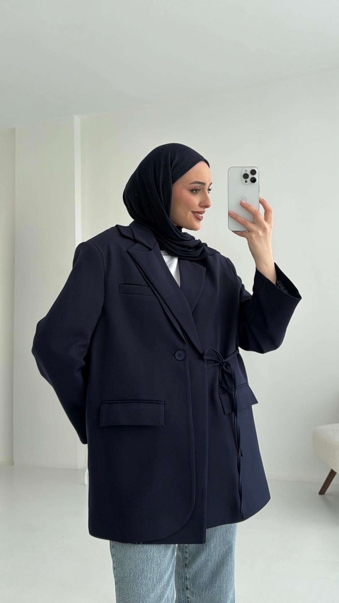 Tasarım Blazer Ceket Lacivert