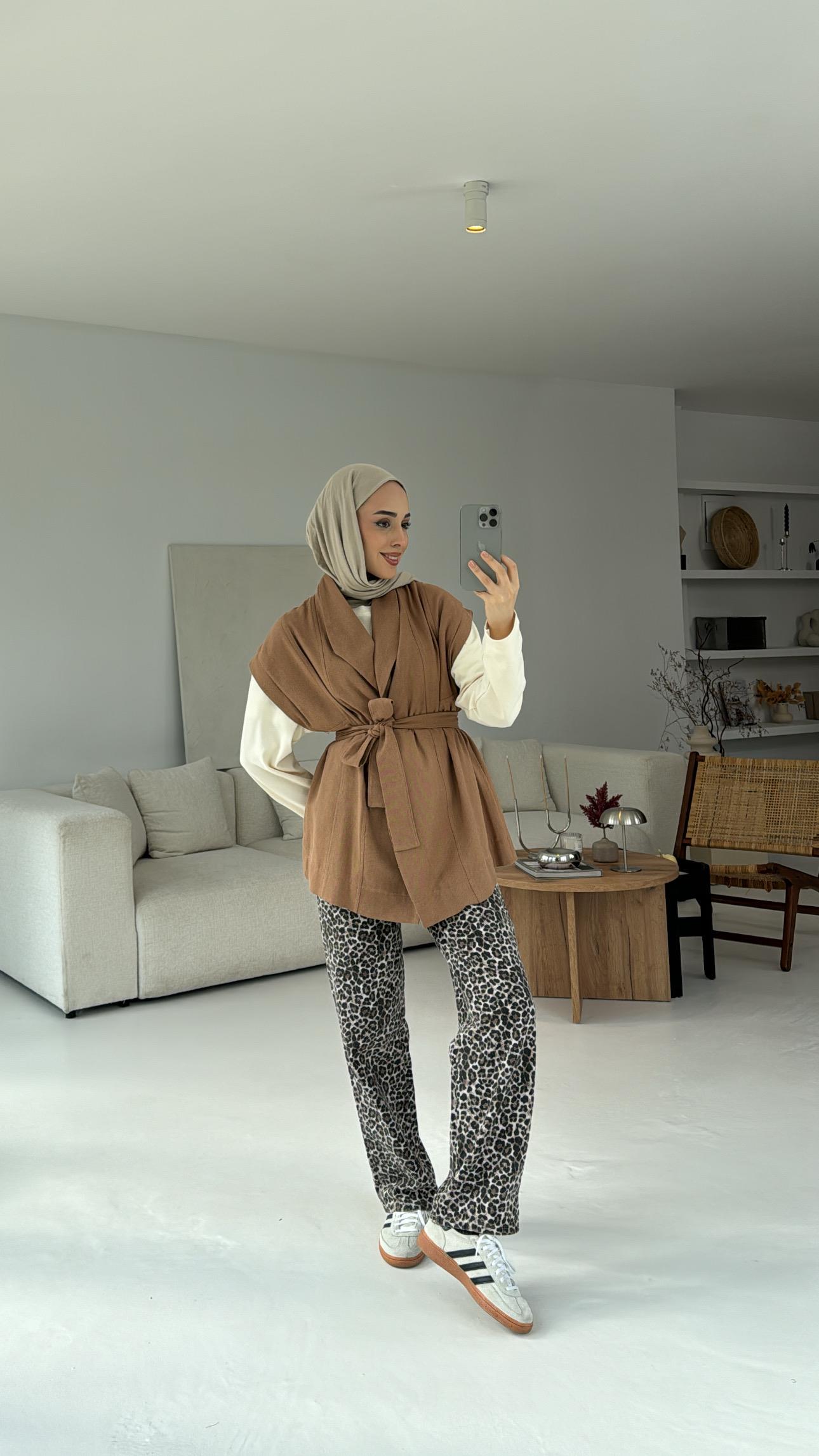 Pamuklu Gabardin Bağlamalı Yelek