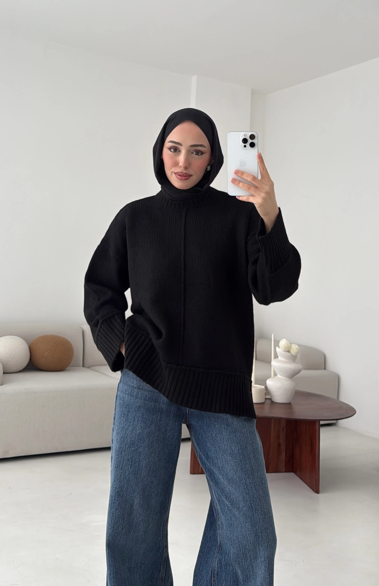 Kalın Manşet Kazak Siyah