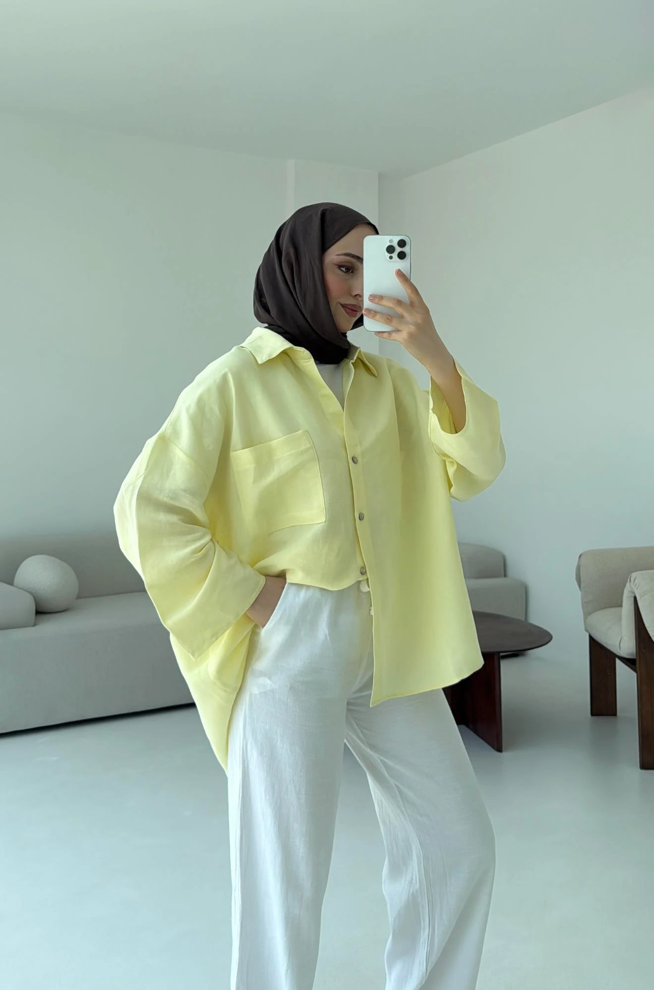 Sarı Oversize Gömlek