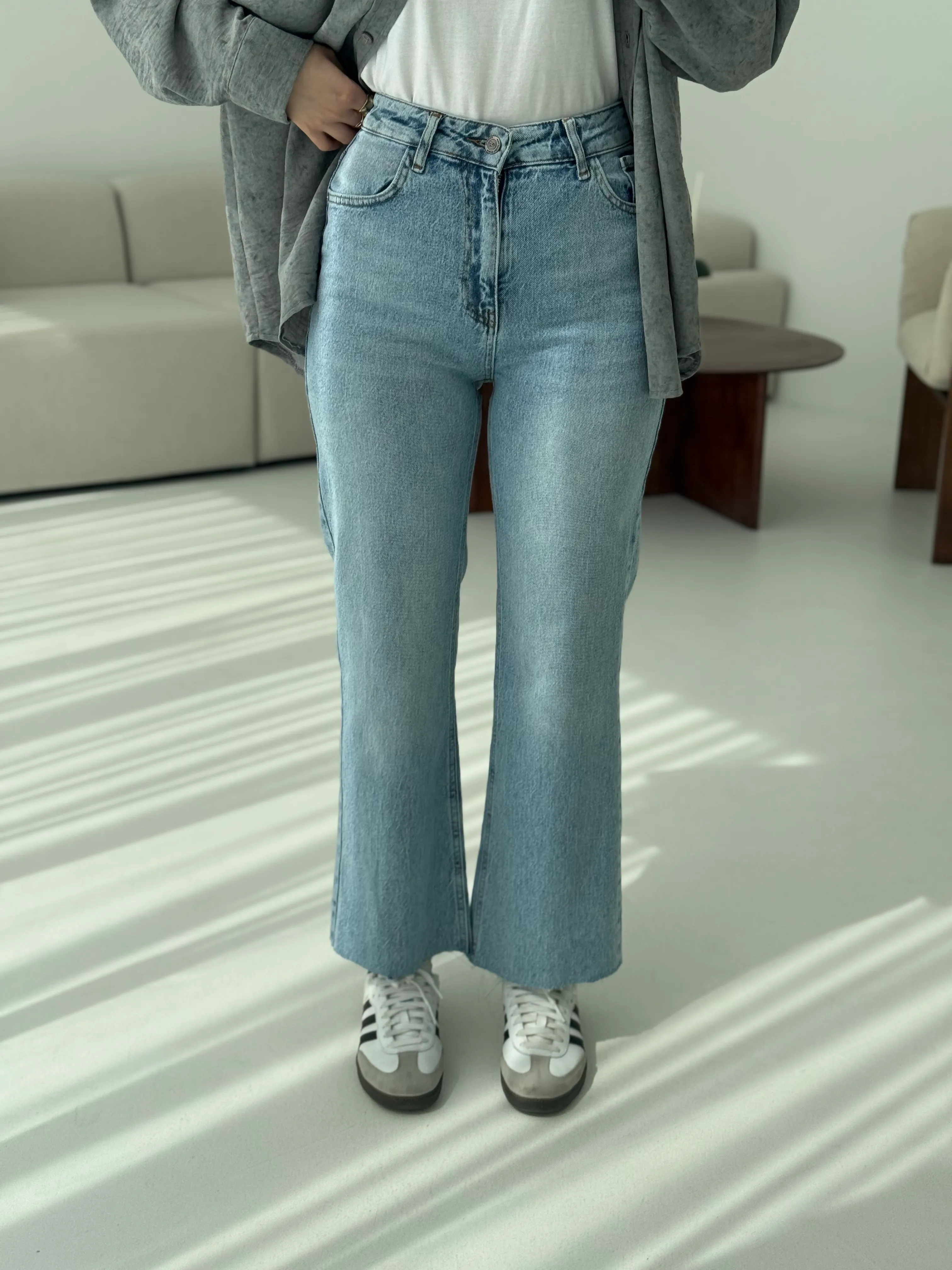 Premium Paçası Kesik  Hafif İspanyol Jean r78