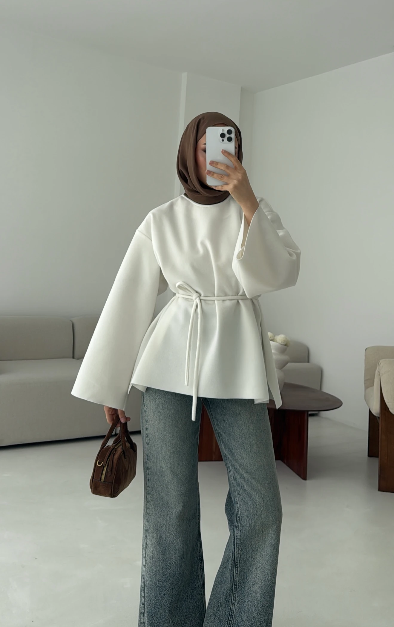 Tok Kumaş Bluz Beyaz