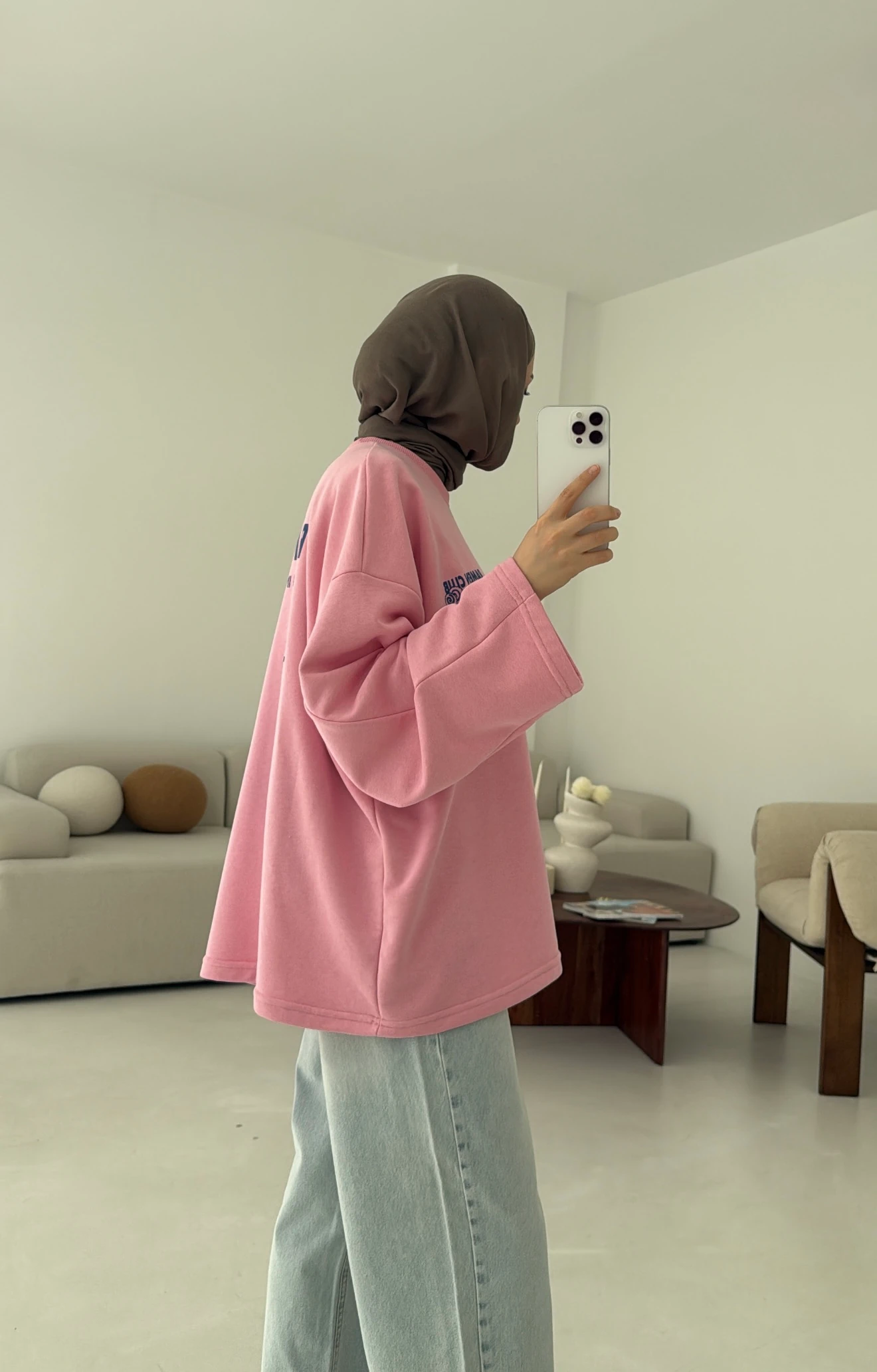 Ramen Baskılı Sweat Pembe