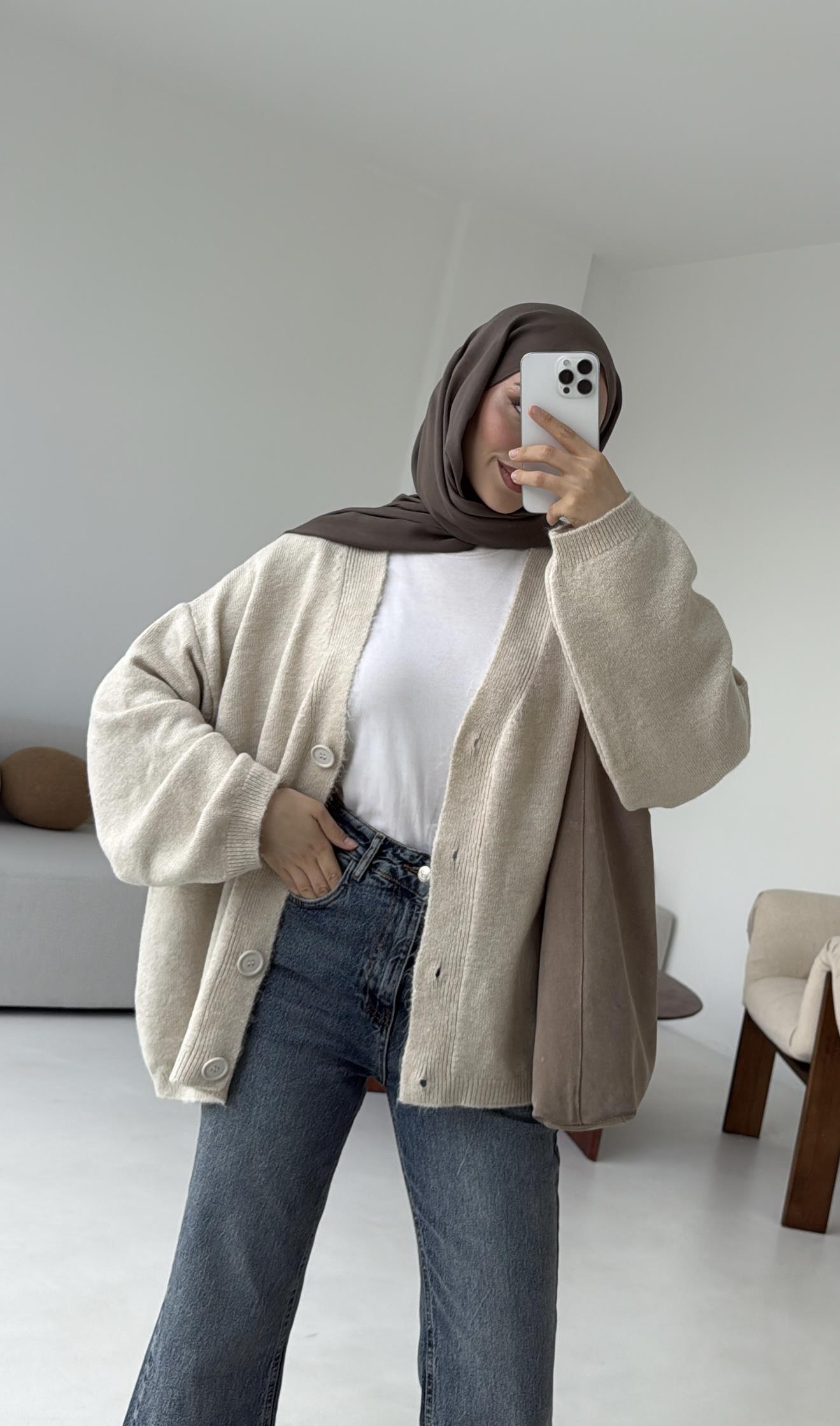 Oversize Yünlü Kazak Taş