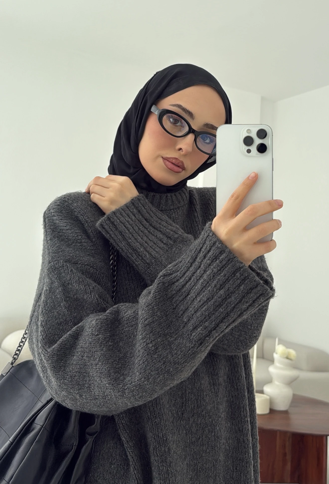 Oversize Soft Triko Kazak Antrasit