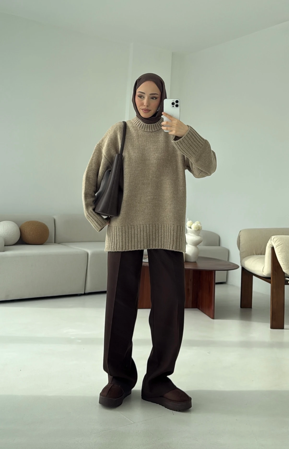 Oversize Soft Triko Kazak Vizon