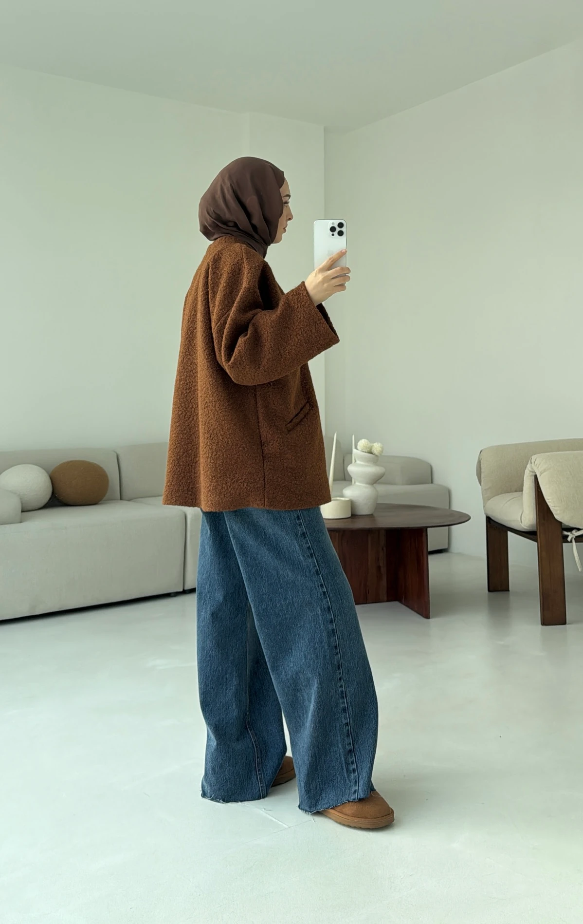 Kemerli Buklet Ceket Kiremit