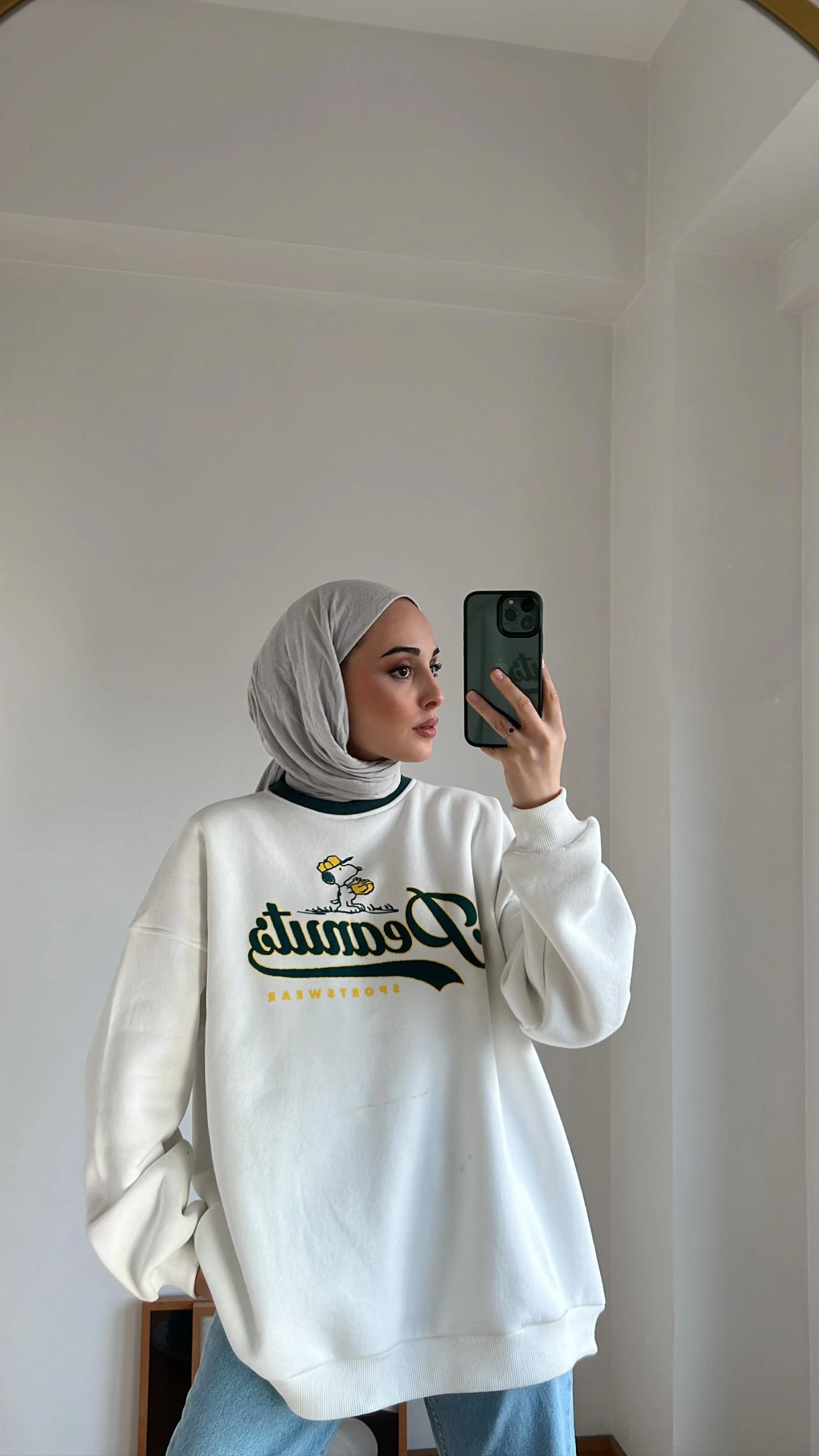 Peanuts Basklı Sweatshirt
